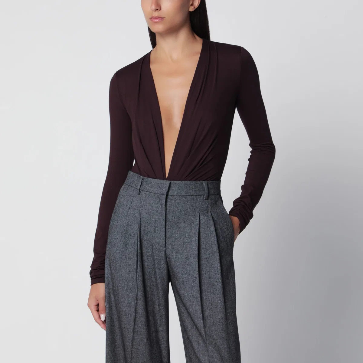 The Andamane Deep Neckline Rouge Noir Stretch Jersey 