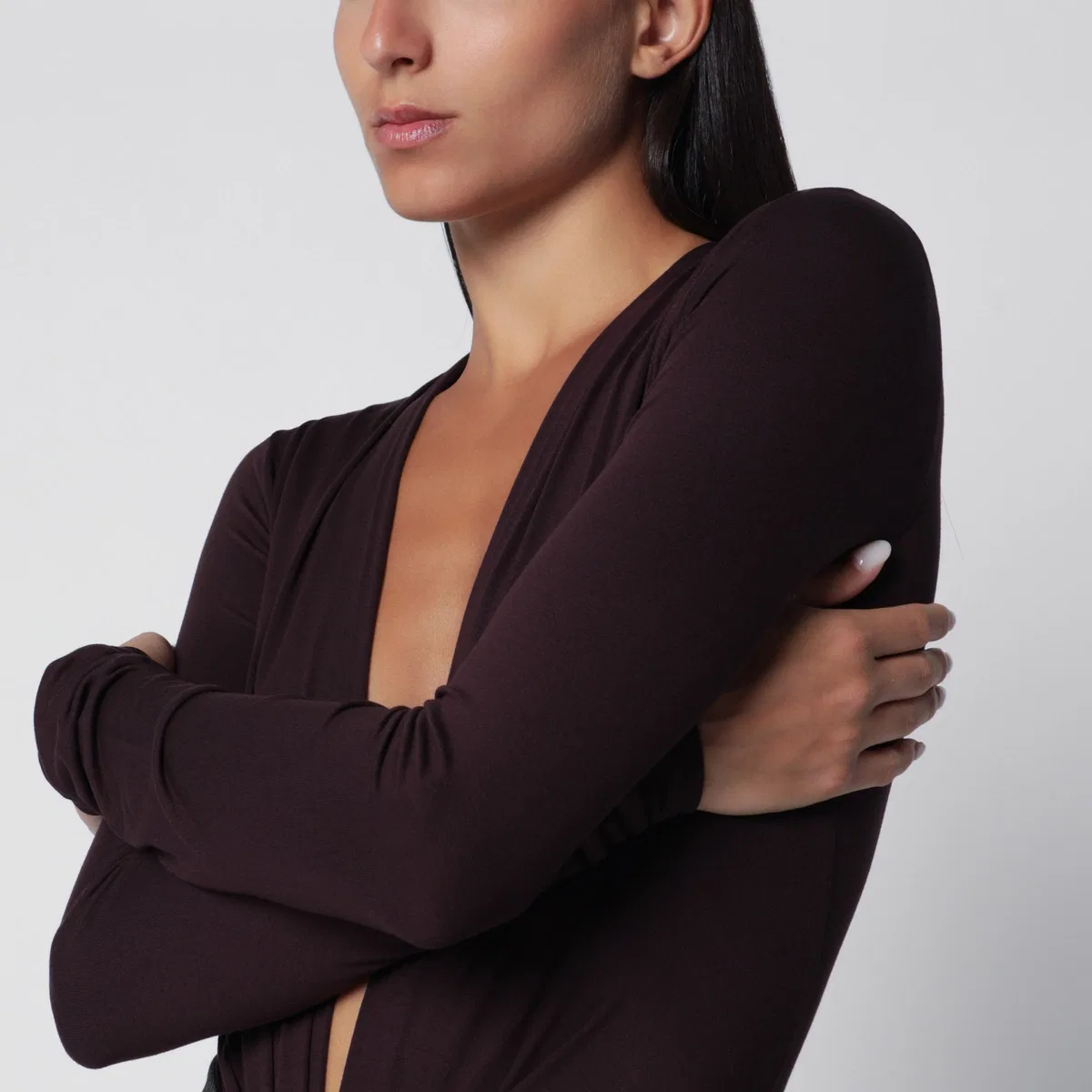 The Andamane Deep Neckline Rouge Noir Stretch Jersey
