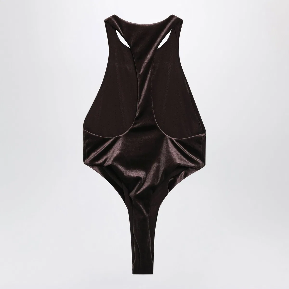 The Andamane Brown Velveteffect Bodysuit