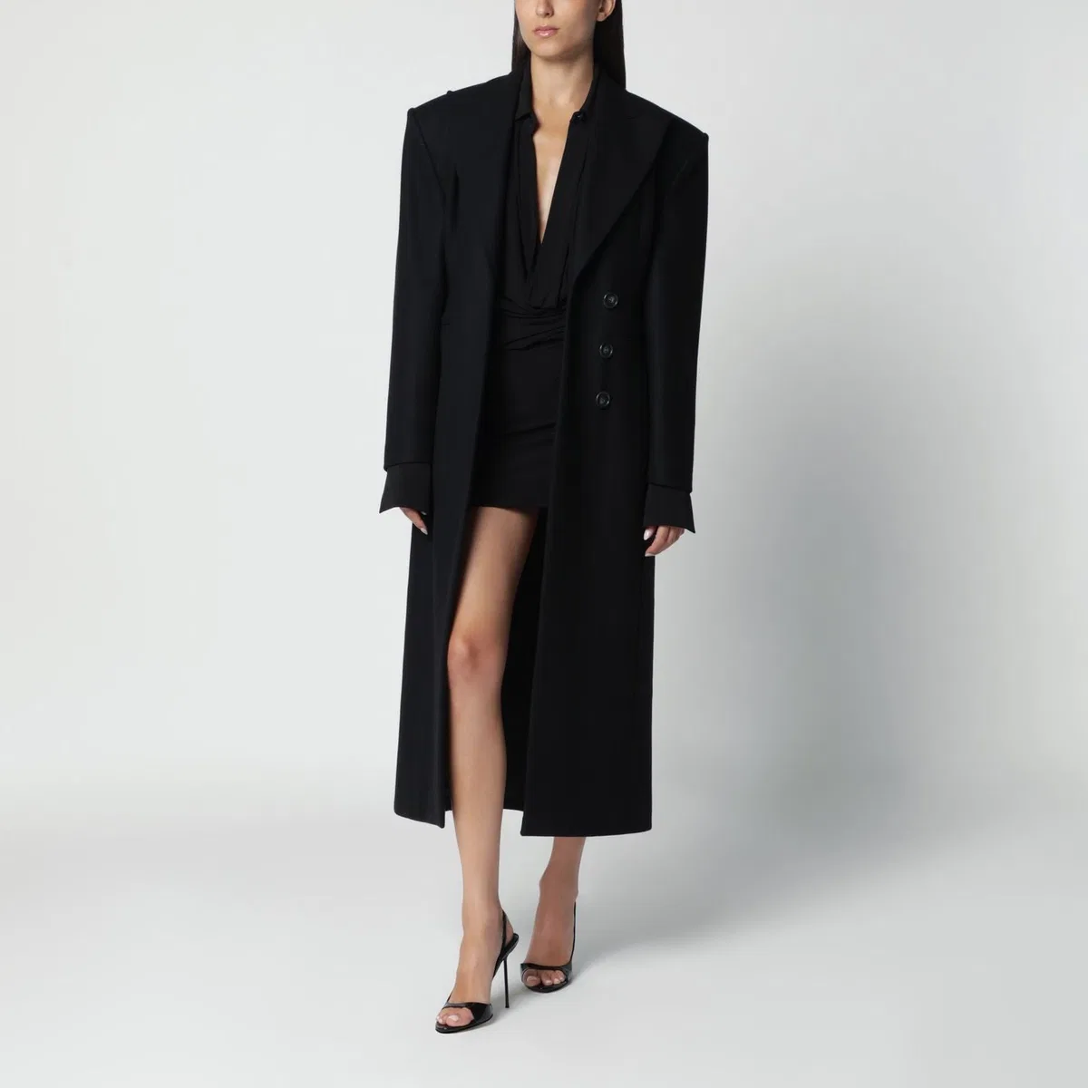 The Andamane Black Singlebreasted Coat With Structure