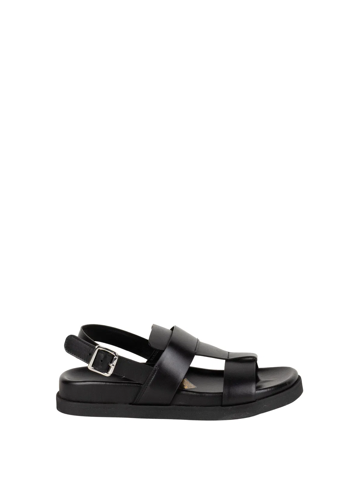 Guglielmo Rotta Buckle-Strap Leather Sandals Black