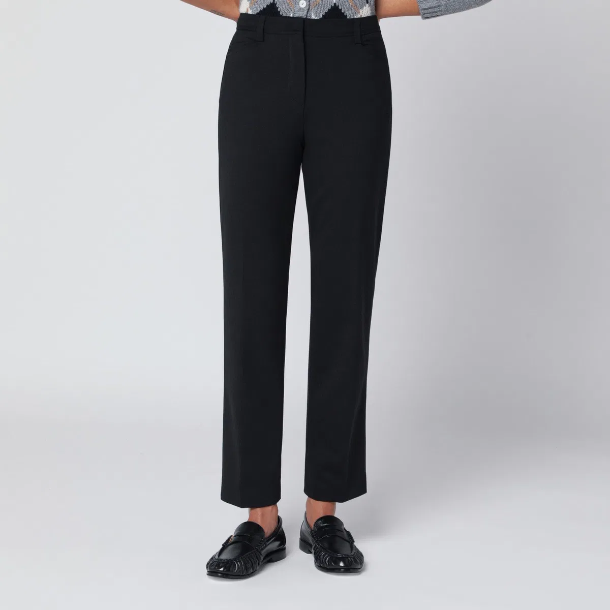 The Latest Thelatest Black Wool-Blend Trousers