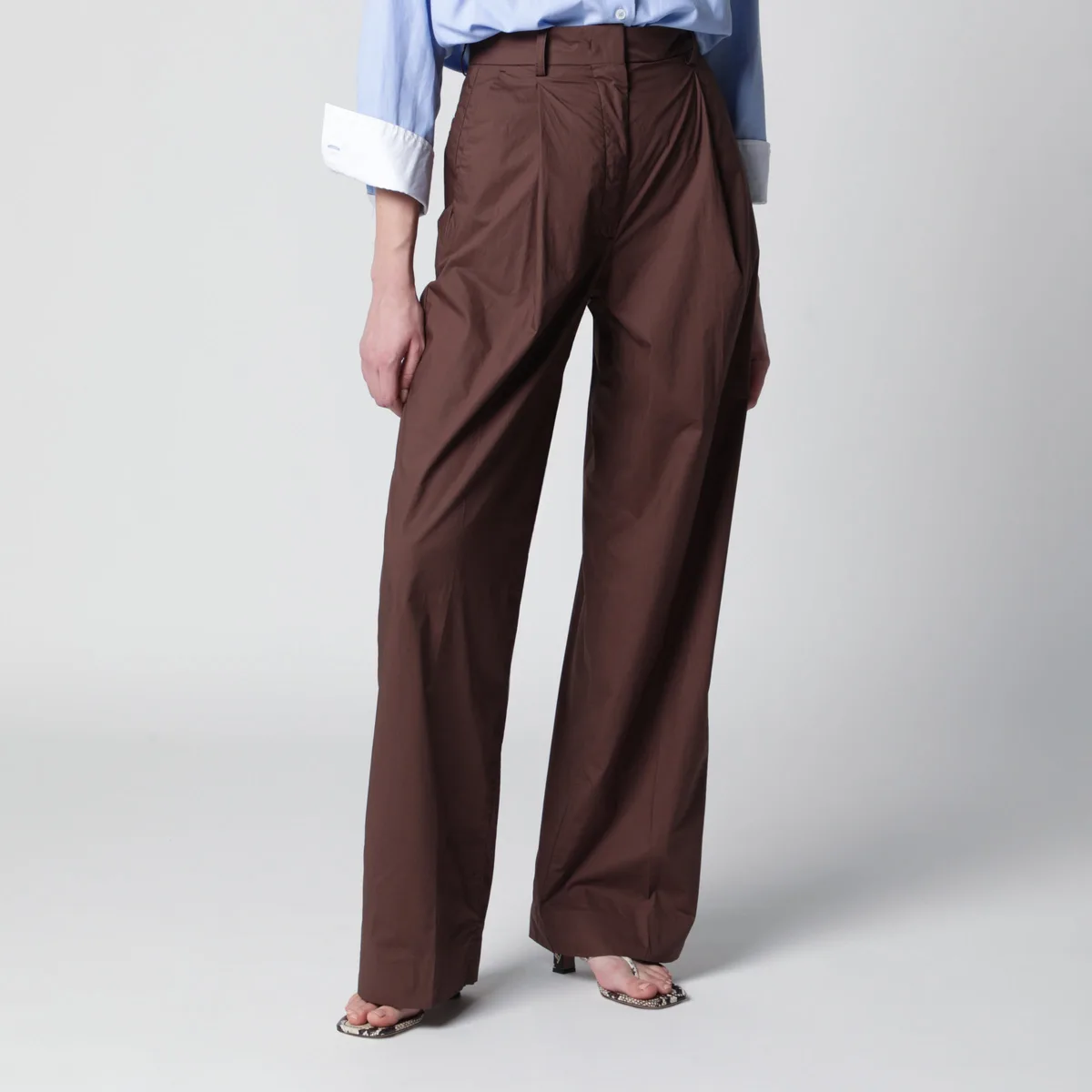 The Latest Thelatest Brown Cotton Trousers