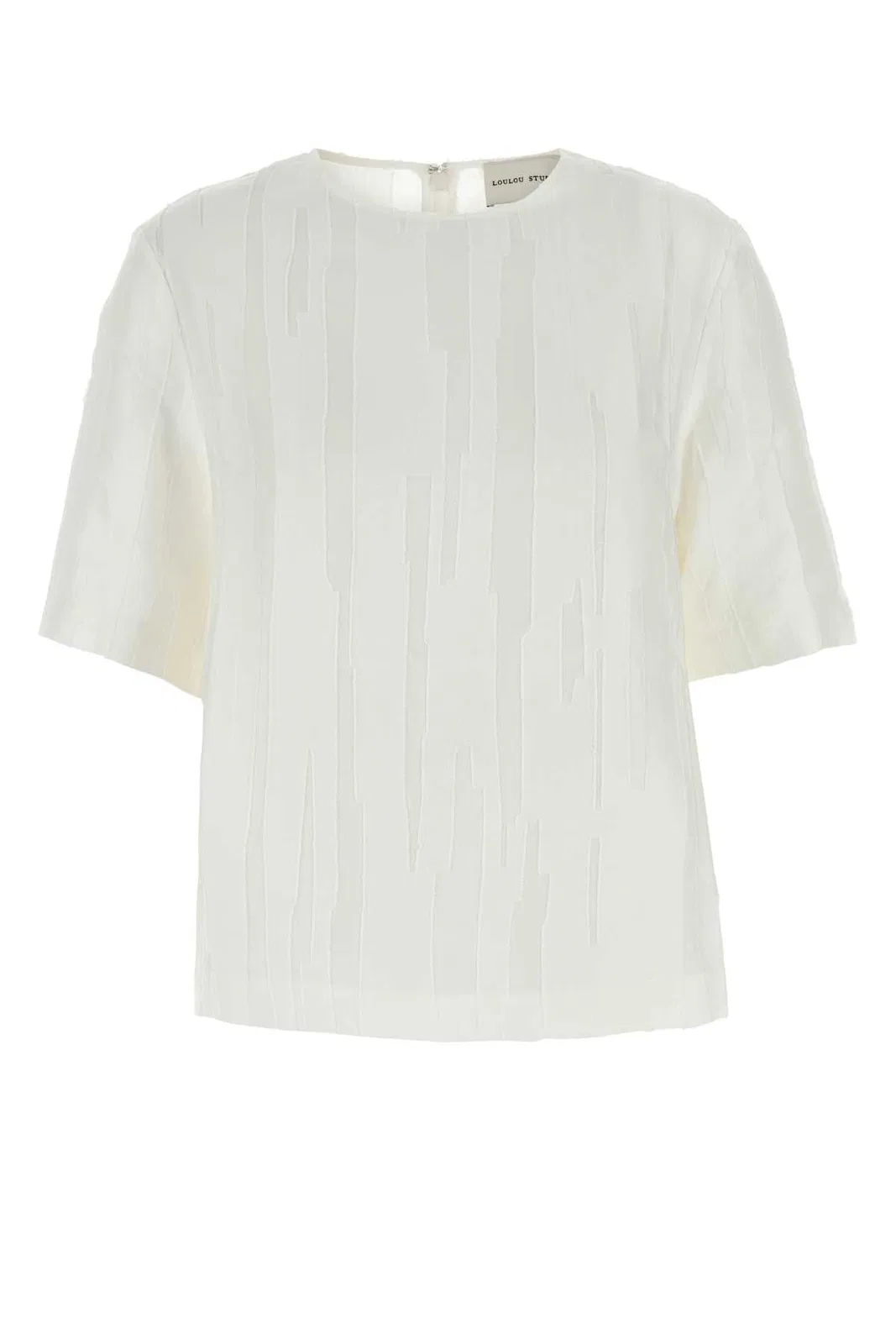 Loulou White Silk Blend Toba T-Shirt