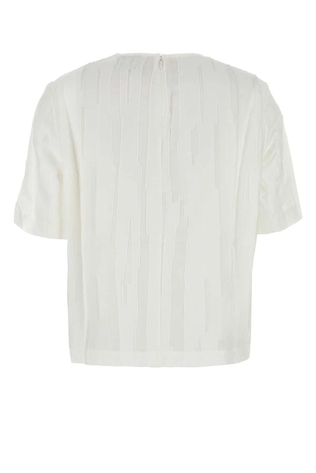 Loulou White Silk Blend Toba T-Shirt