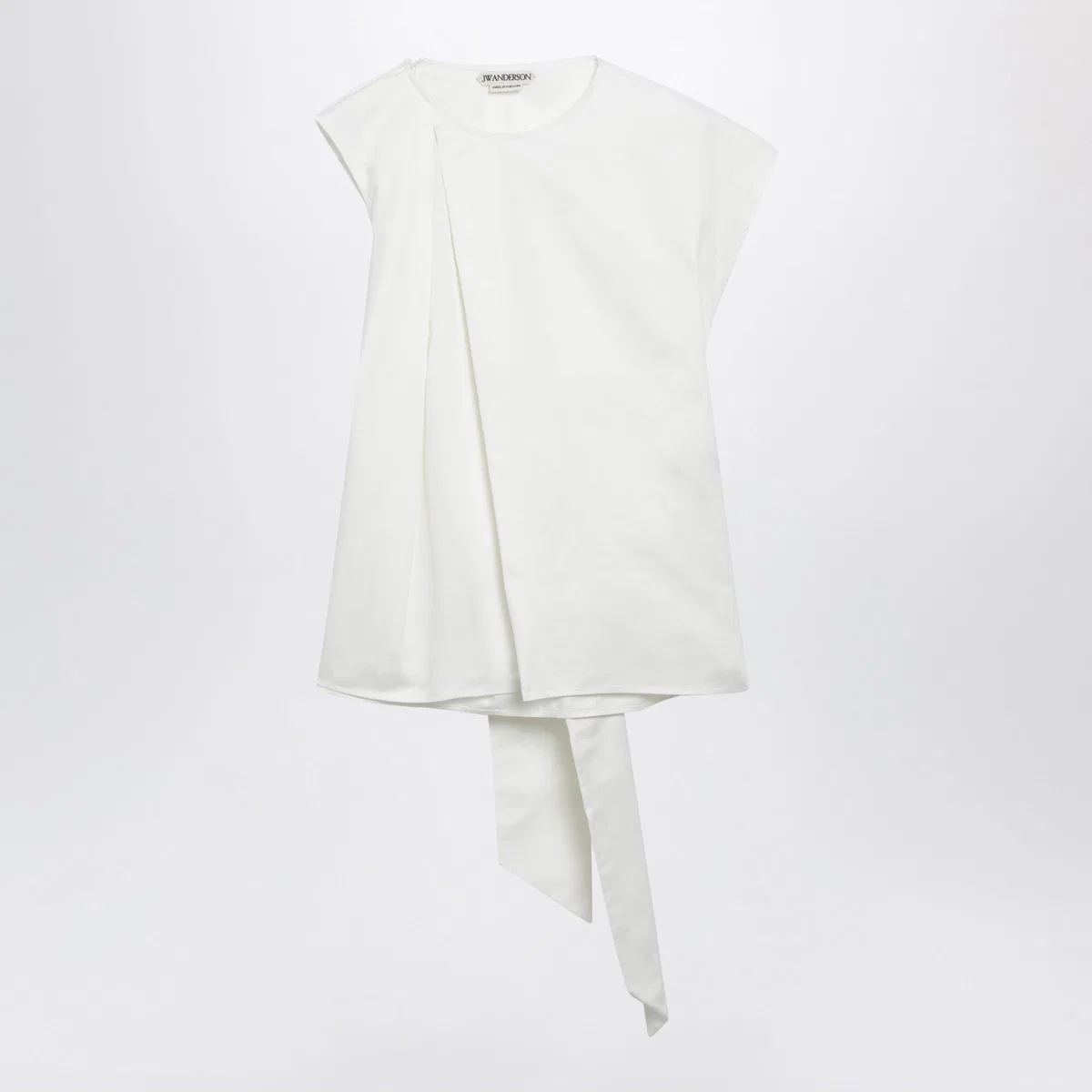 JW Anderson Ivory Cotton Top With Self-Tie Back Stra