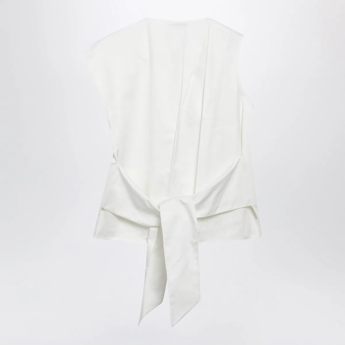 JW Anderson Ivory Cotton Top With Self-Tie Back Stra