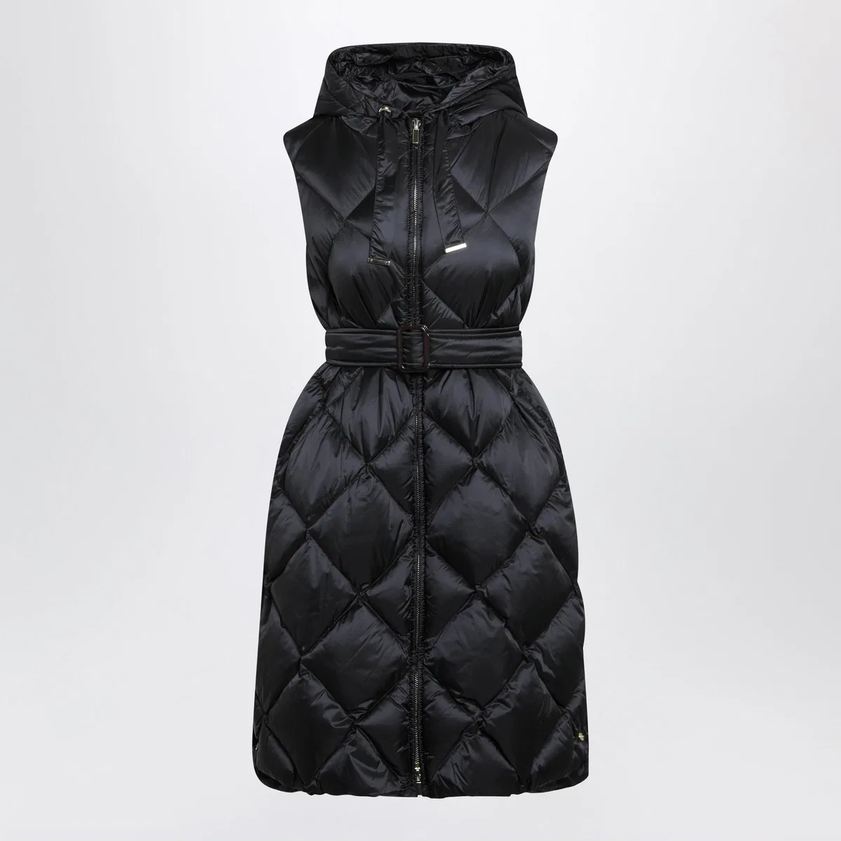 Max Mara The Cube Black Belted Sleeveless Down Jacket