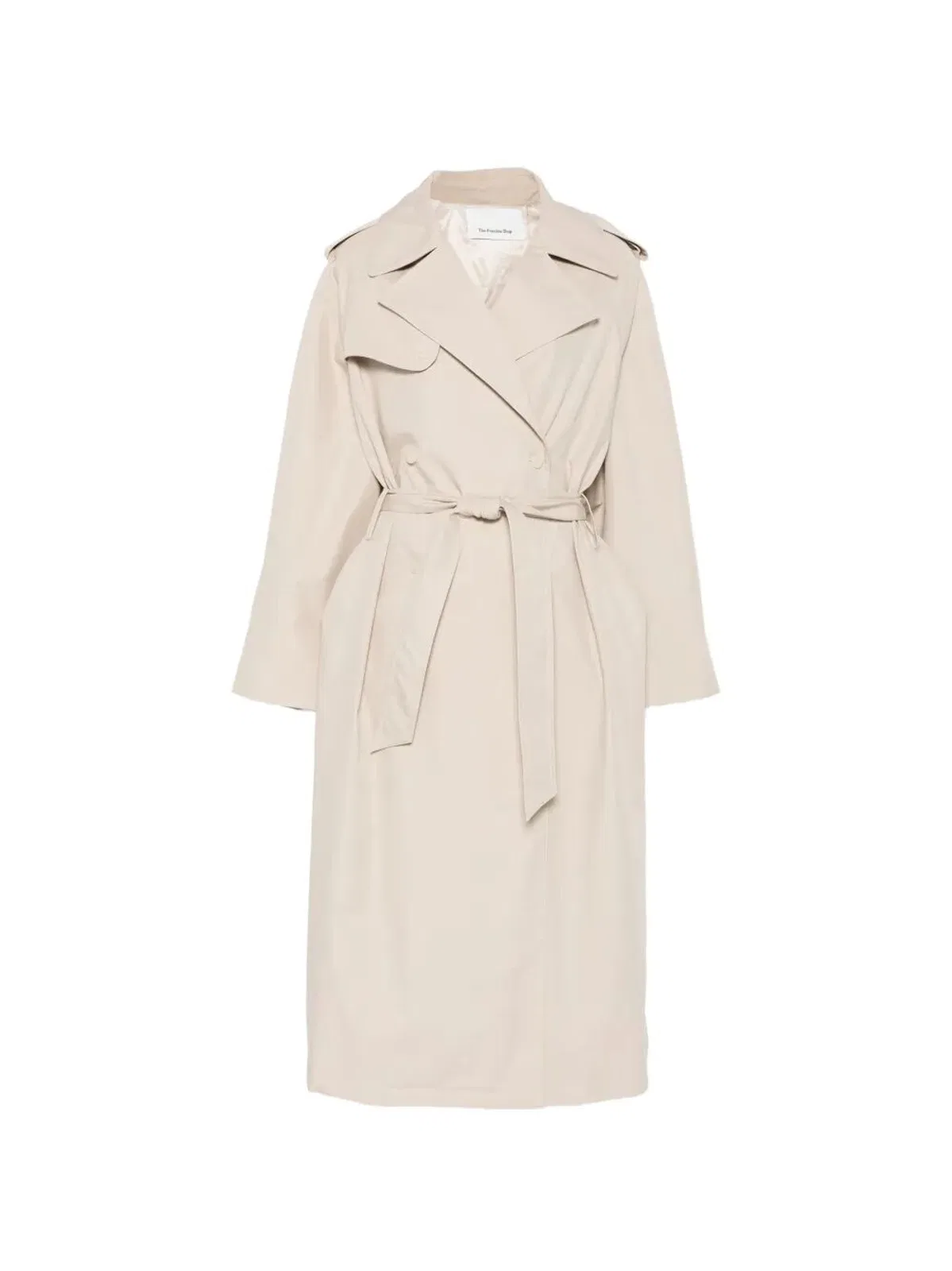 The Frankie Shop Light Beige Riva Cotton Trench Coat