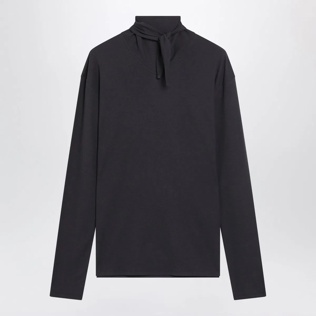 Lemaire Dark Grey Longsleeved Sweater With Scarf