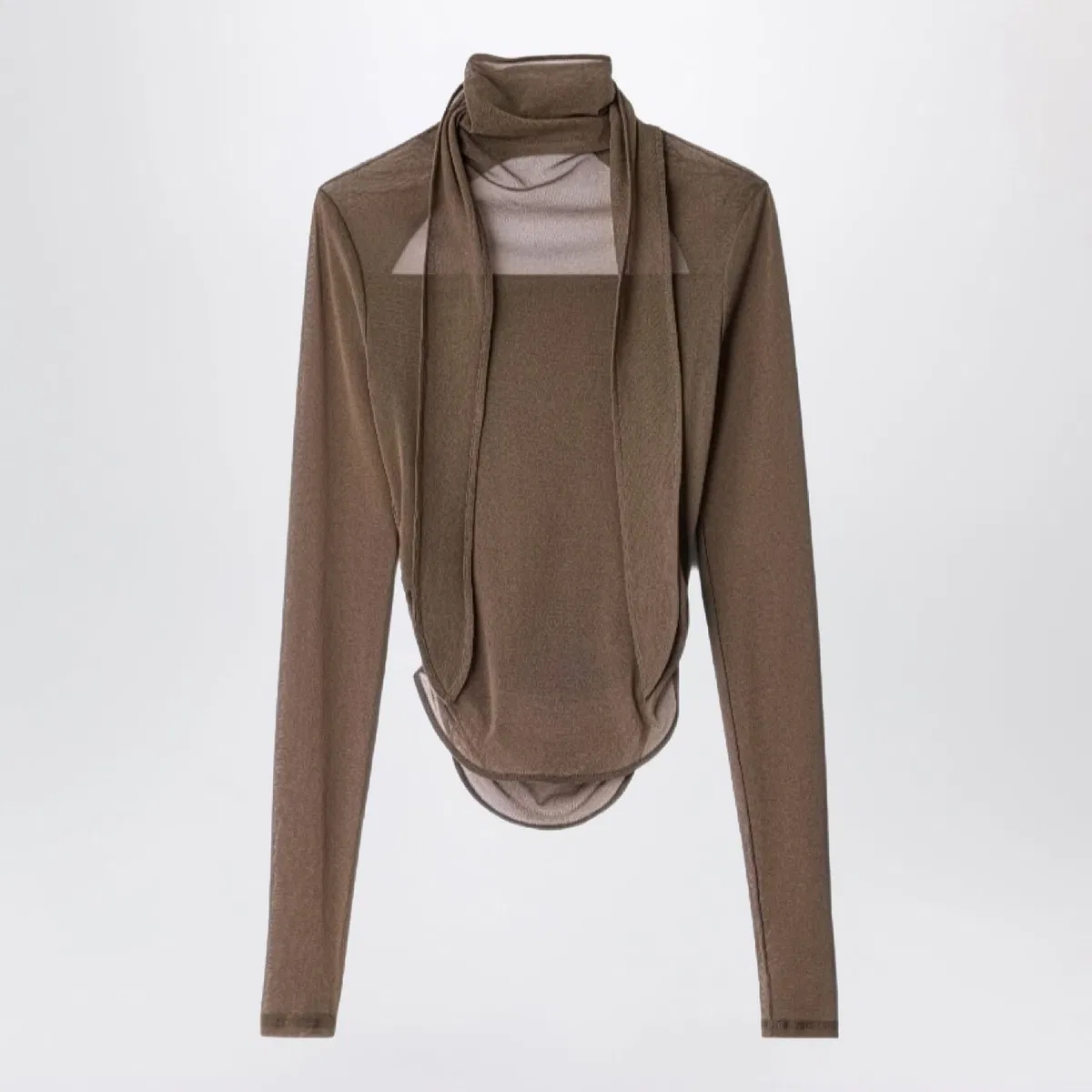 Lemaire Cocoa Ballerina Jersey Top With Scarf