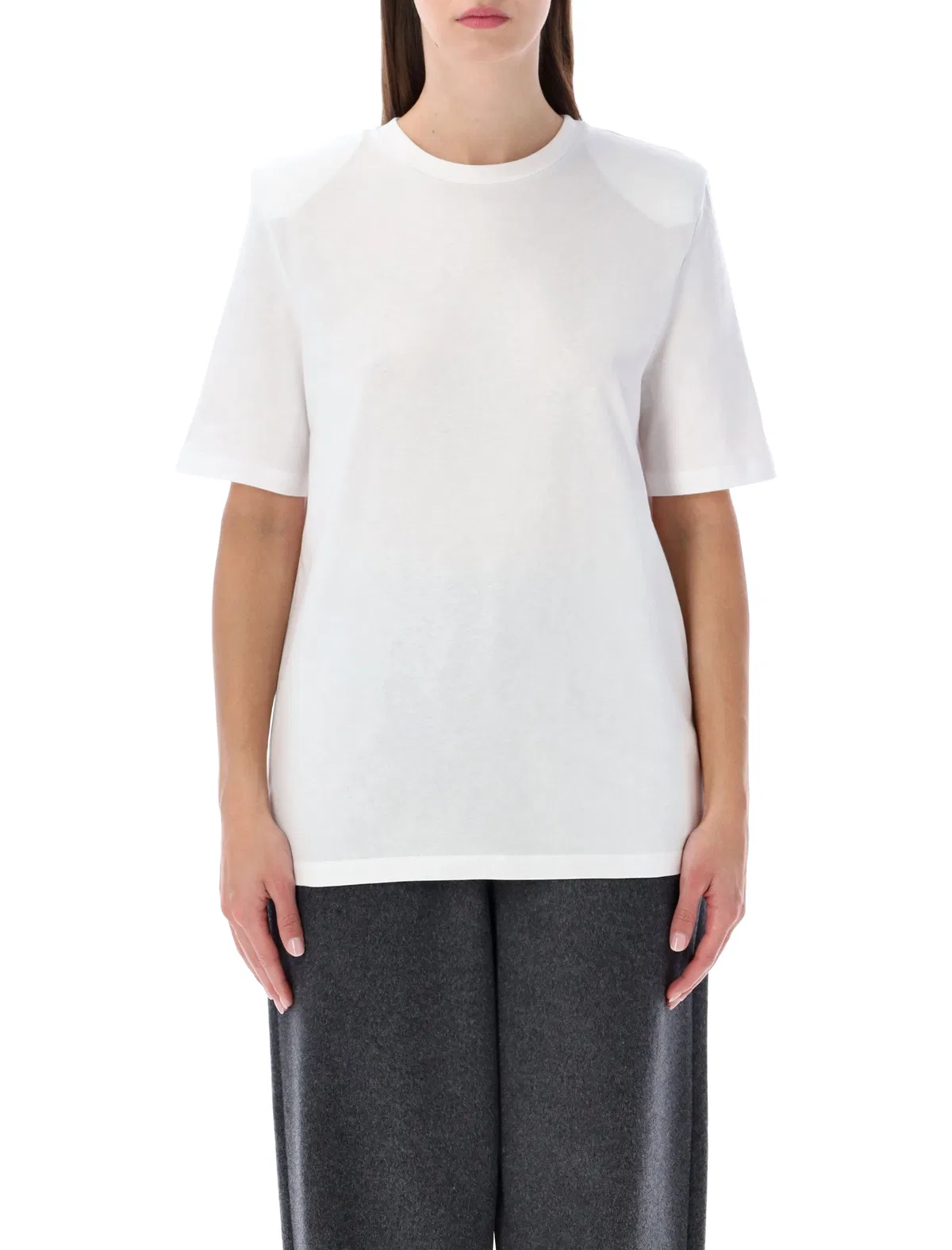 The Frankie Shop Carrington Padded Shoulder Tee In White