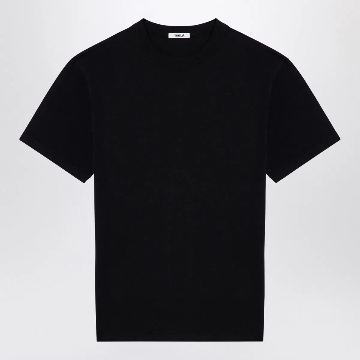 Tekla Black Cotton Crew-Neck T-Shirt