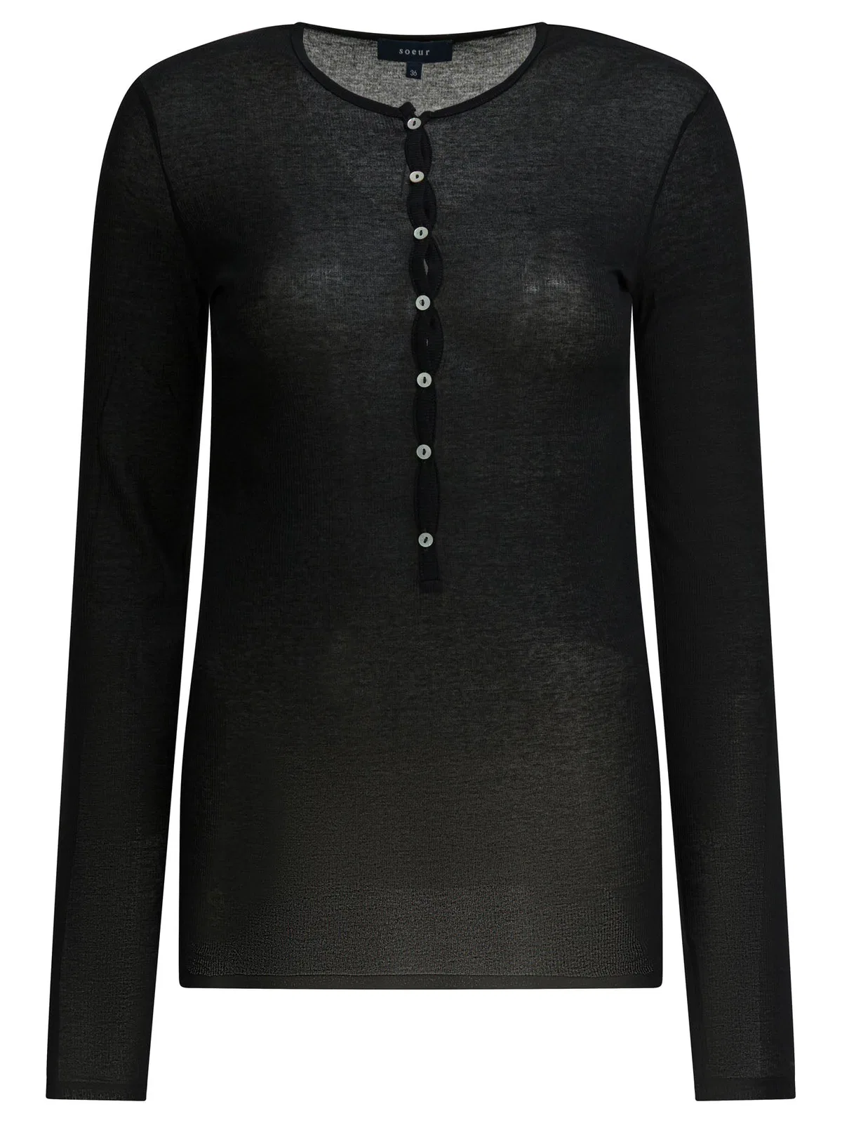 Soeur Black Cotton T-Shirt
