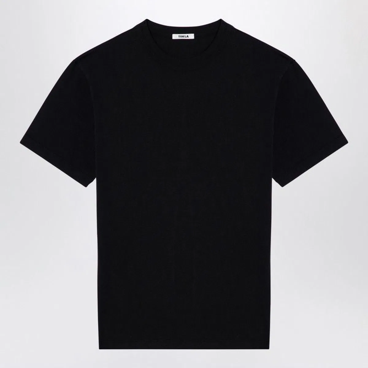 Tekla Black Cotton Crewneck Tshirt