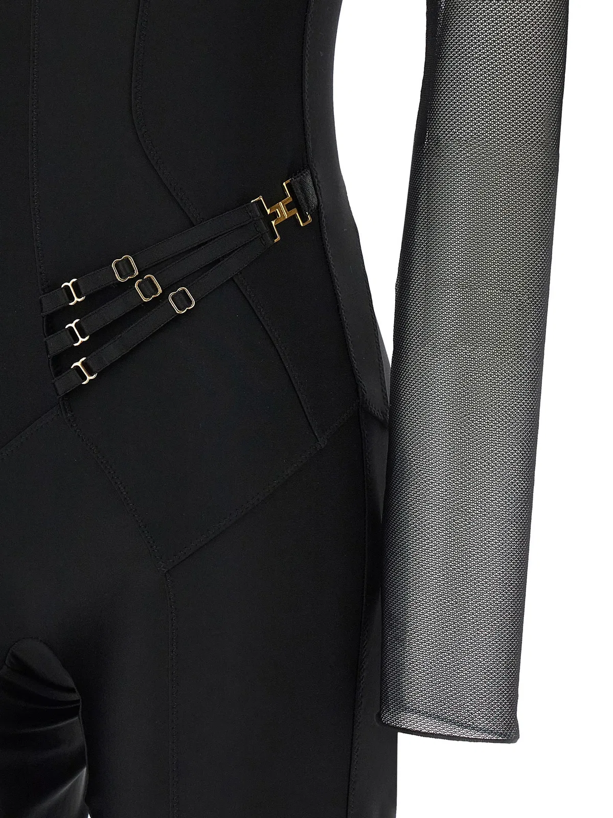 Elisabetta Franchi Jersey And Tulle Jumpsuit