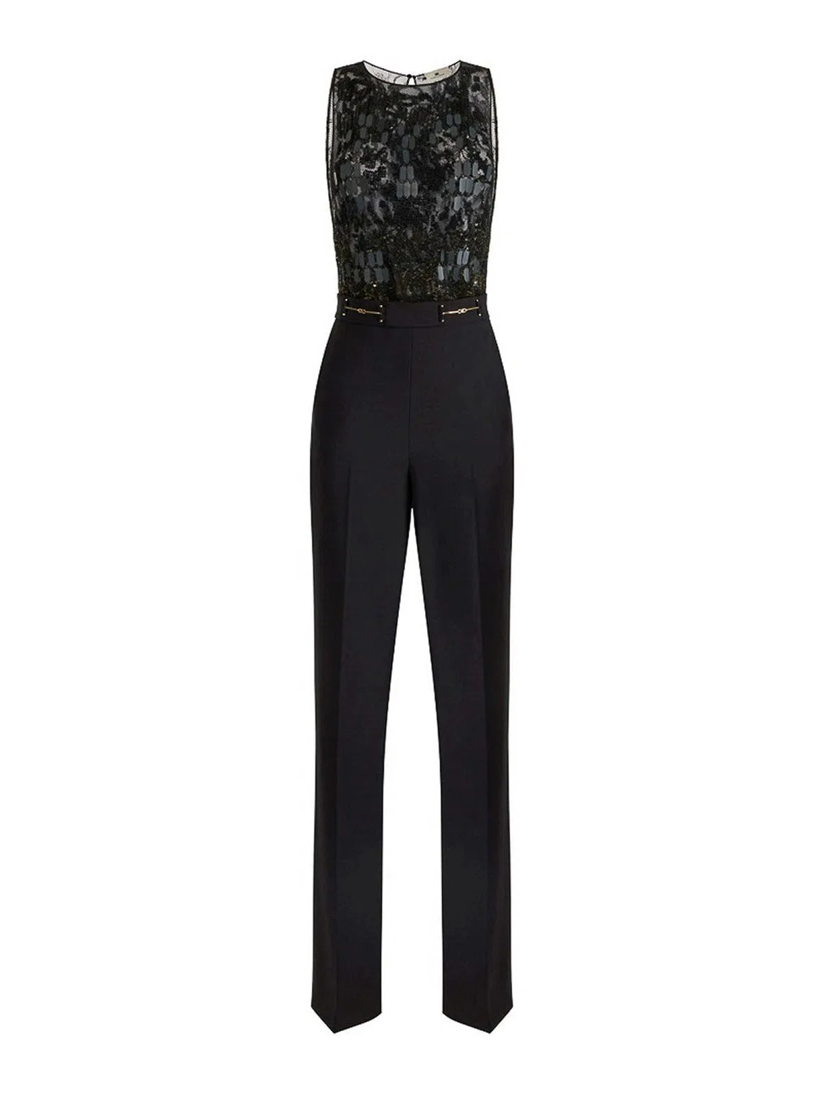 Elisabetta Franchi Crpe Jumpsuit With Embroidery