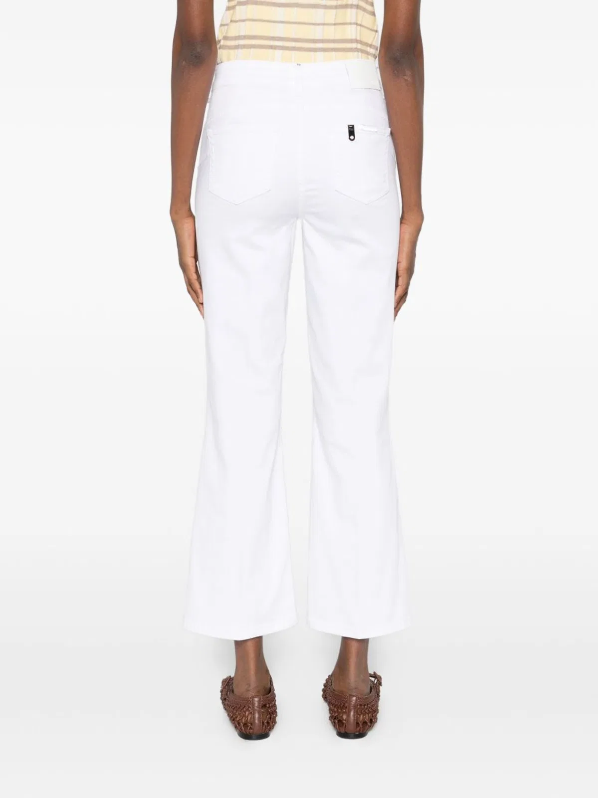 Liu Jo White Jeans With Silver Logo Buttons