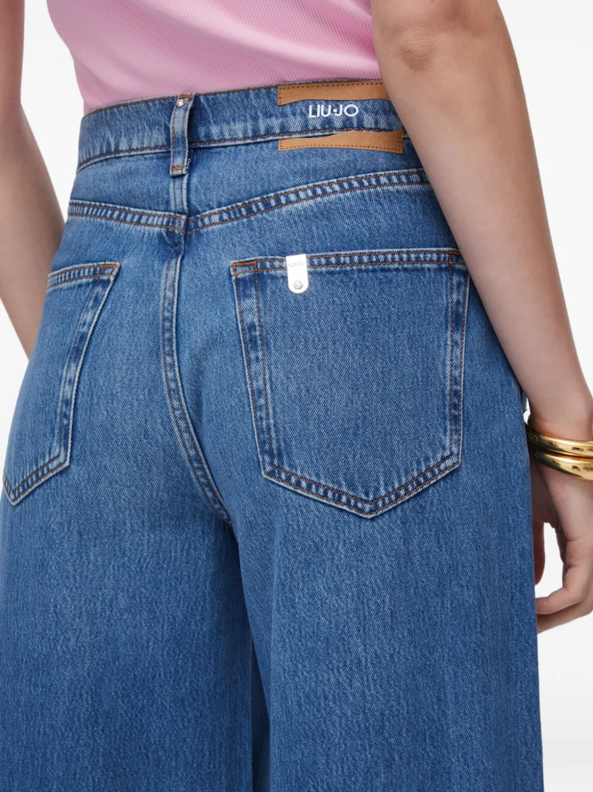Liu Jo Washed Denim Jeans Wide Leg