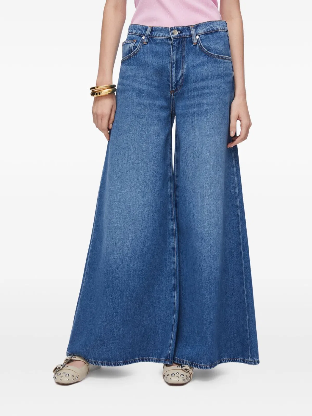 Liu Jo Washed Denim Jeans Wide Leg