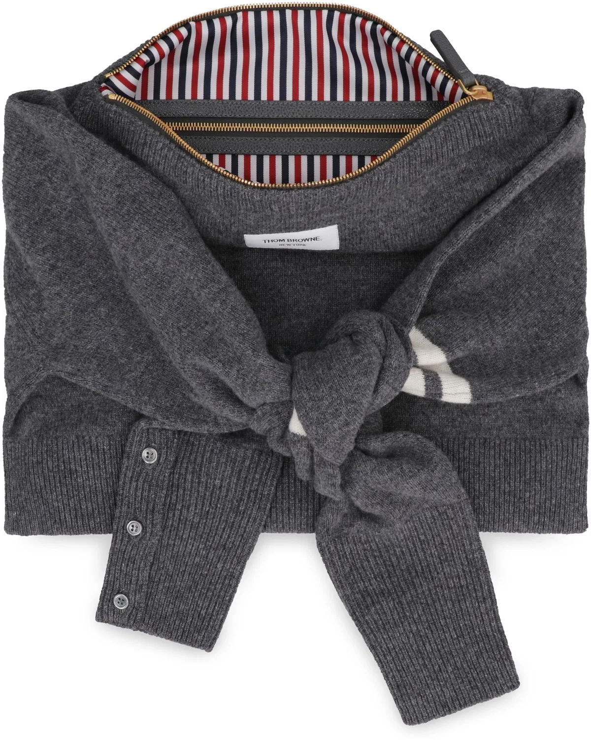 Thom Browne Melange Grey Wool Clutch