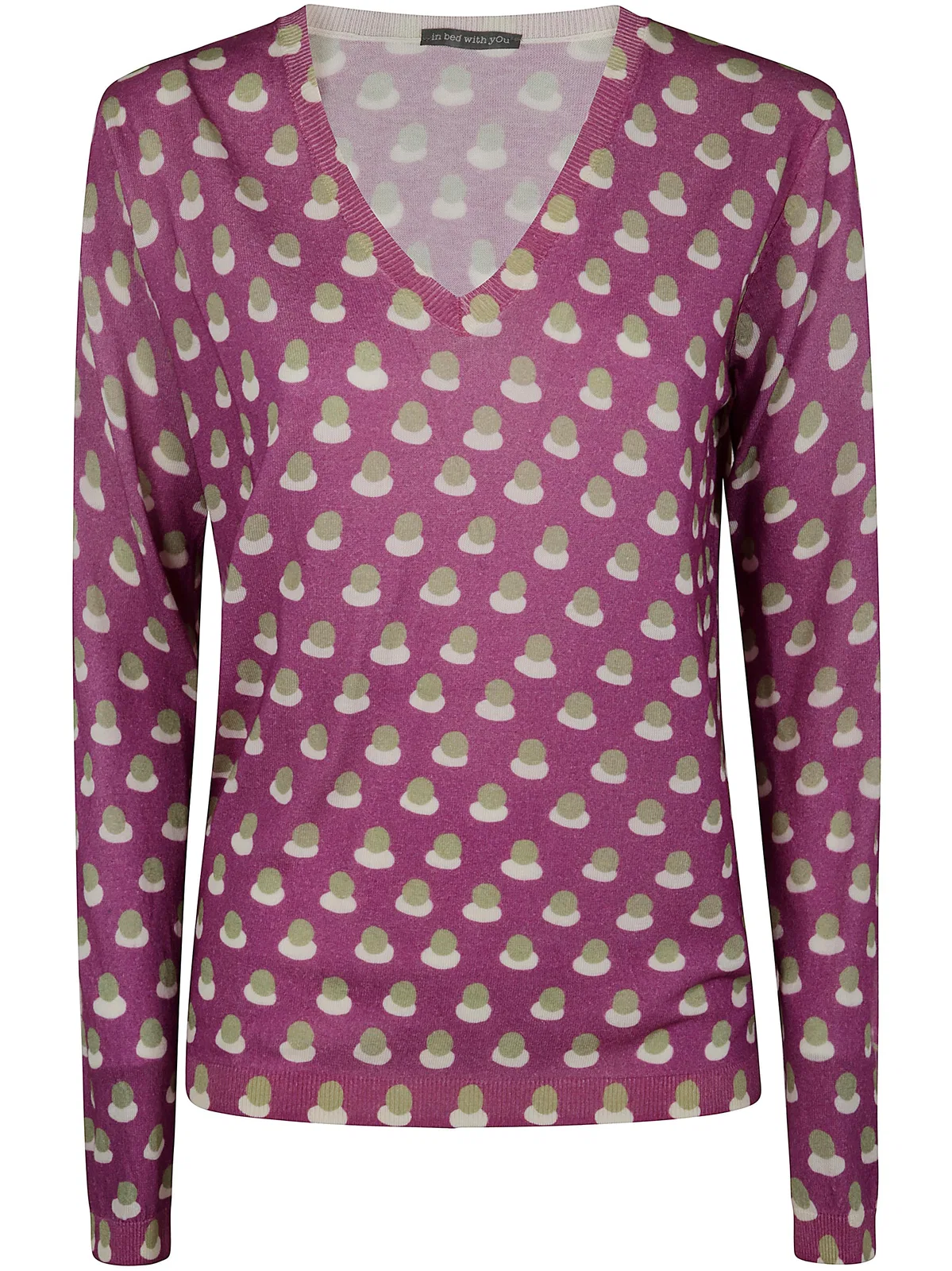 In Bed With You Printed V Neck Sweater