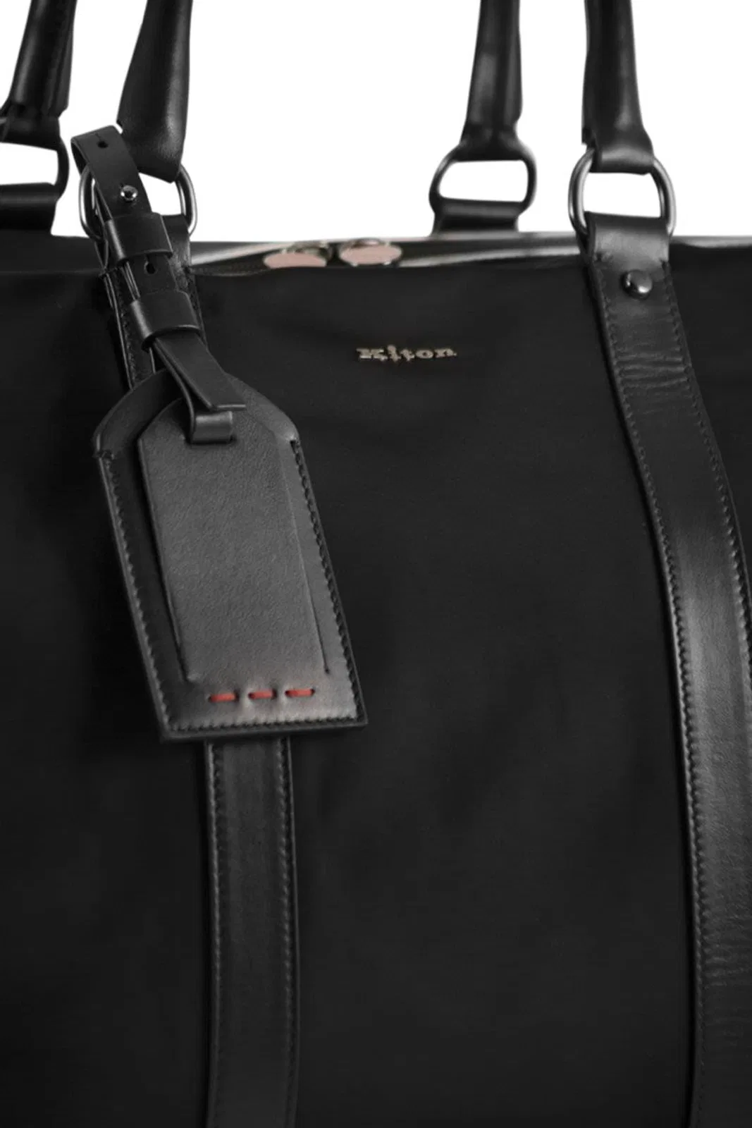 Kiton Nylon Travel Holdall With Leather Detail