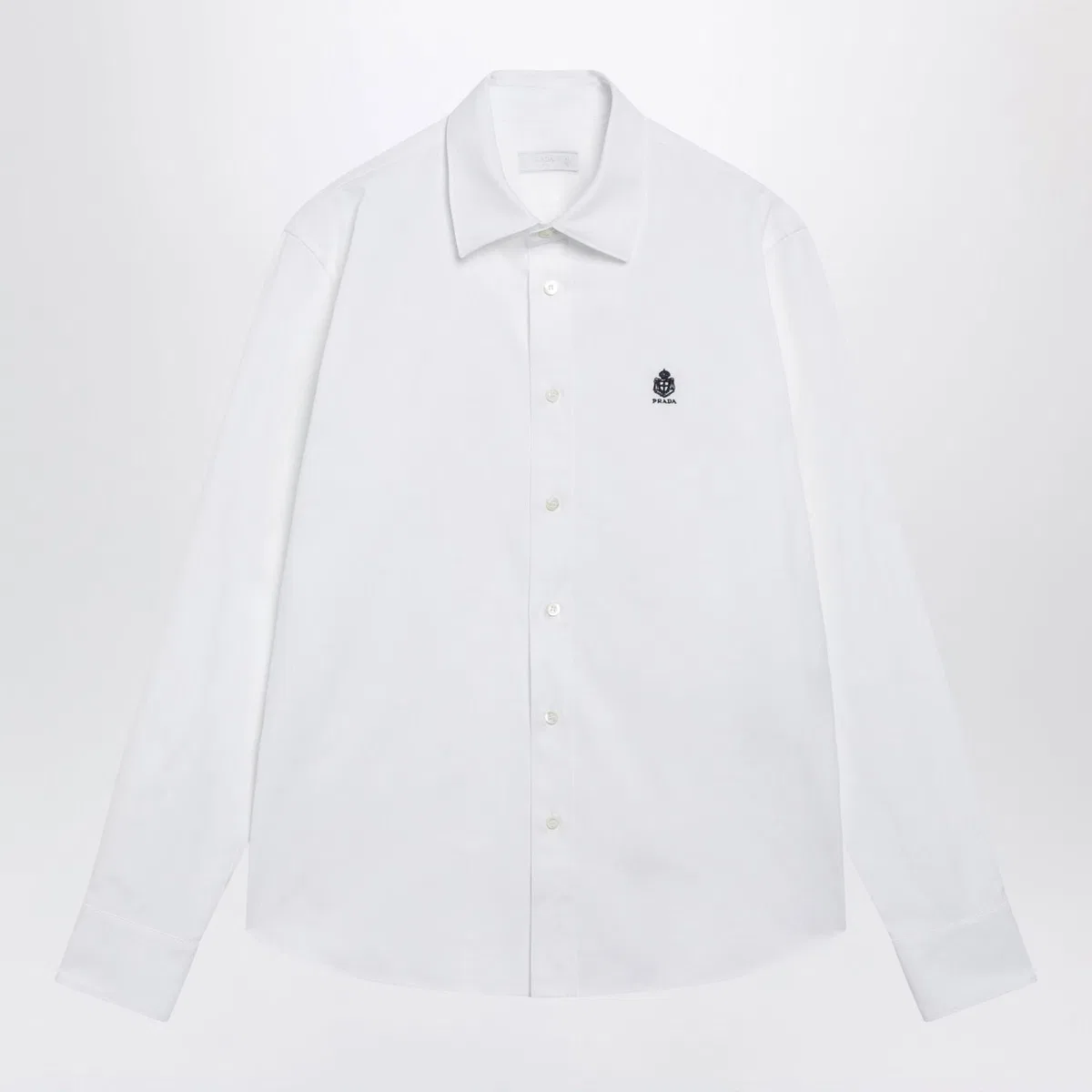Prada Classicfit Cotton Shirt With Embroidered