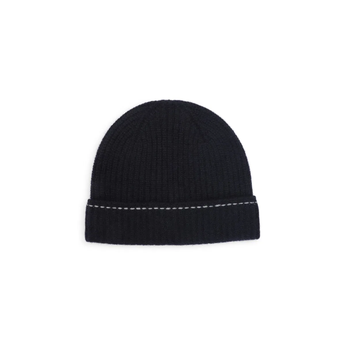Kiton Blue Rib-Knit Beanie