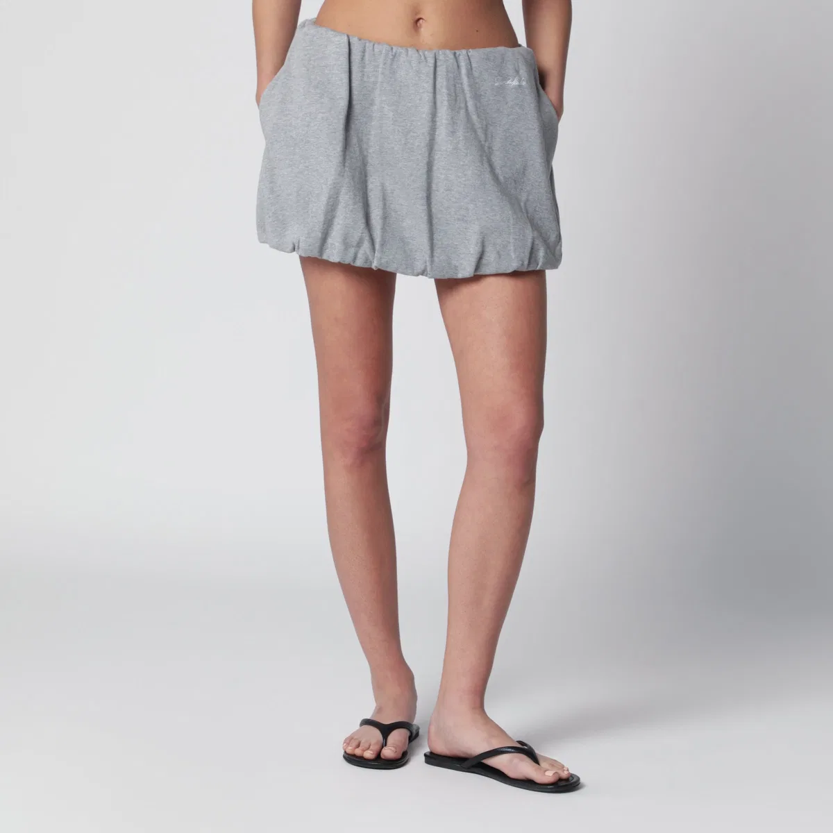 Dunst Grey Mélange Voluminous Mini Skirt