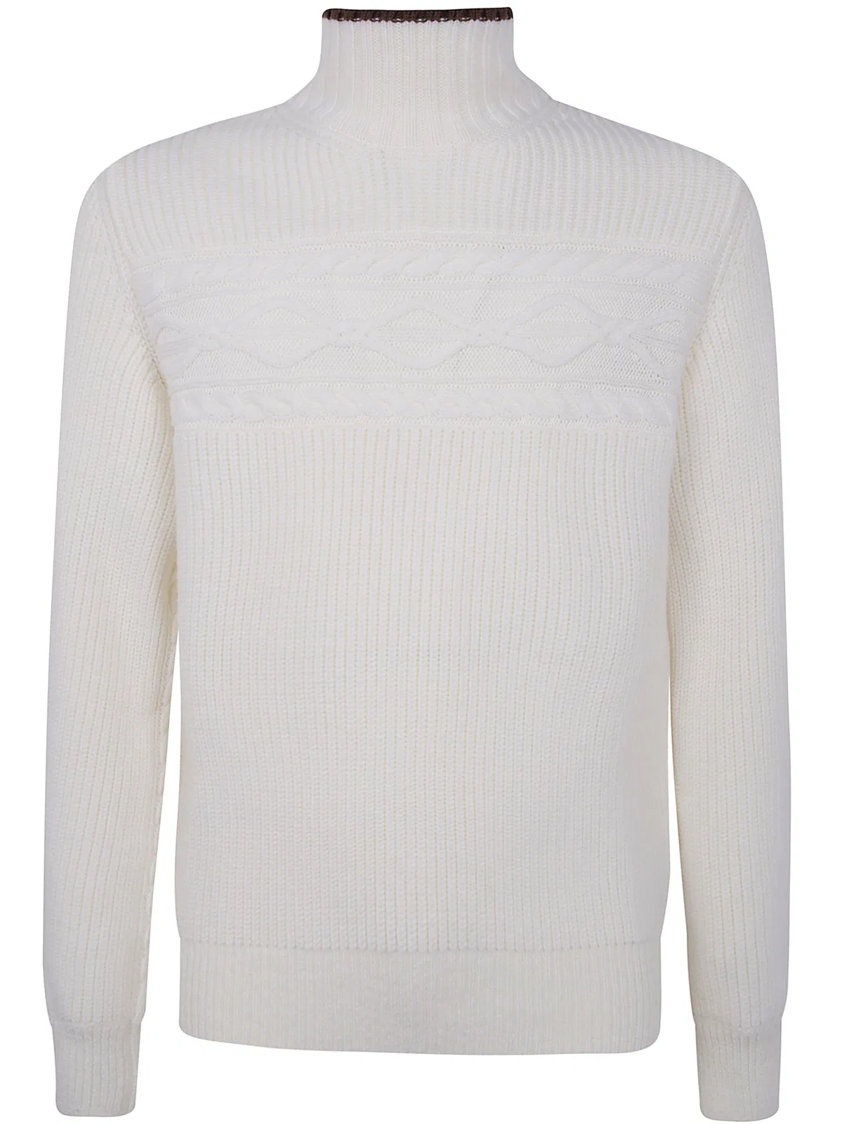 Zegna Pure Wool Pearl Stitch High Neck