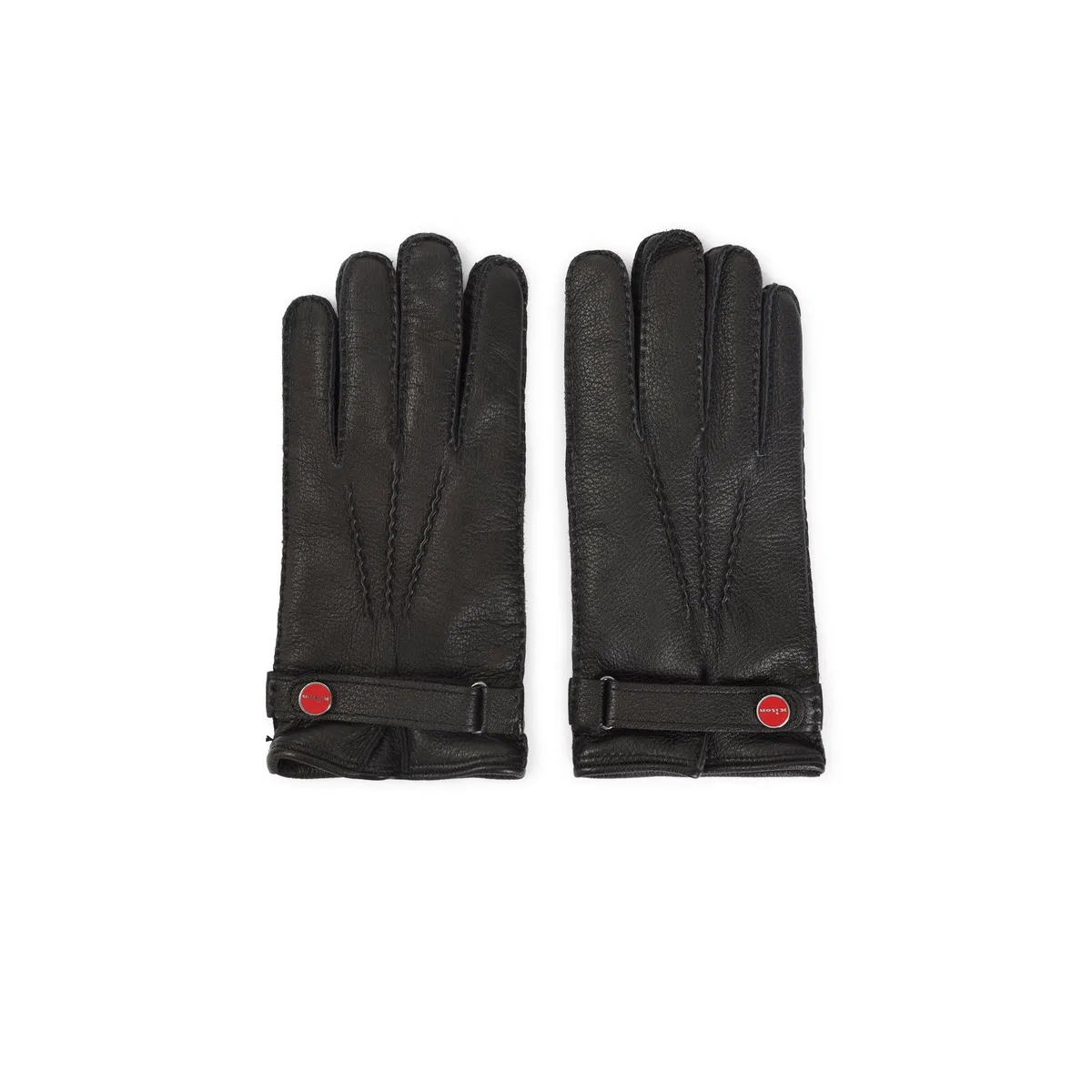 Kiton Black Deer Leather Gloves