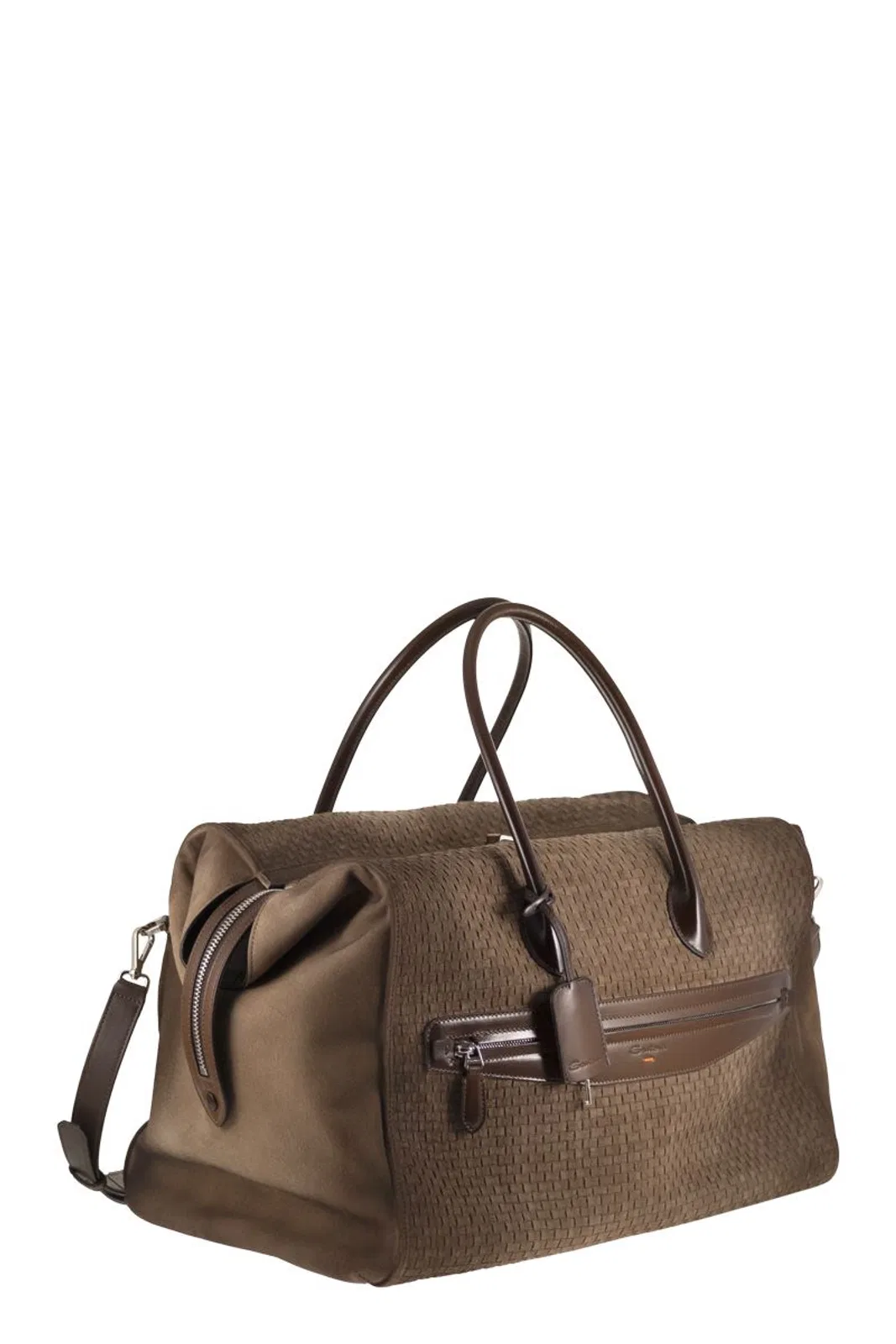 Santoni Woven Leather Travel Holdall