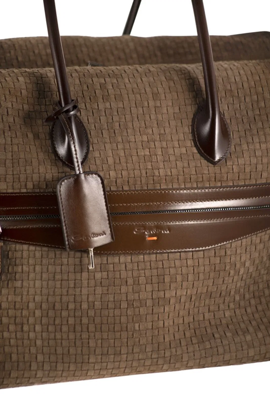 Santoni Woven Leather Travel Holdall