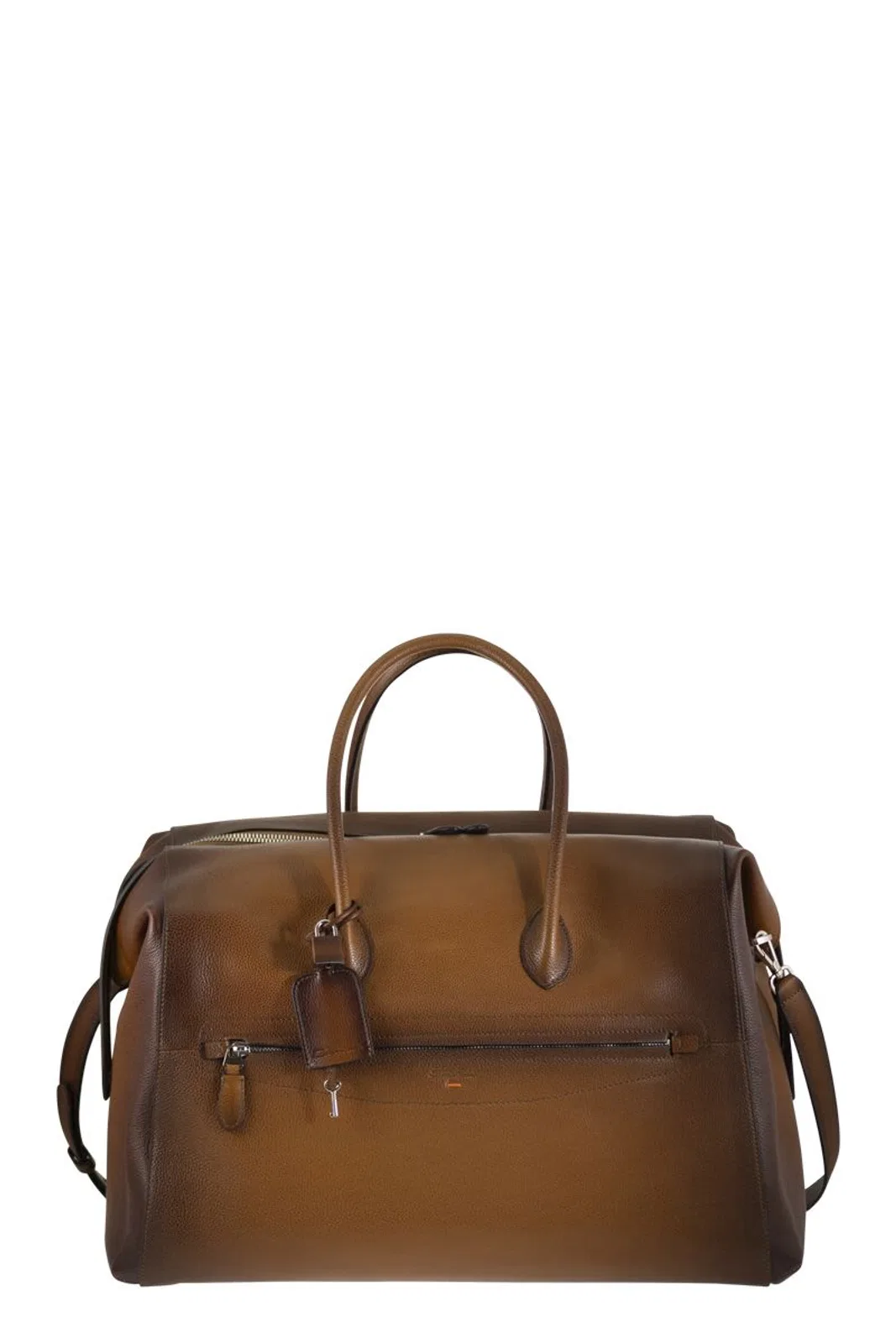 Santoni Leather Holdall With Shaded Finish