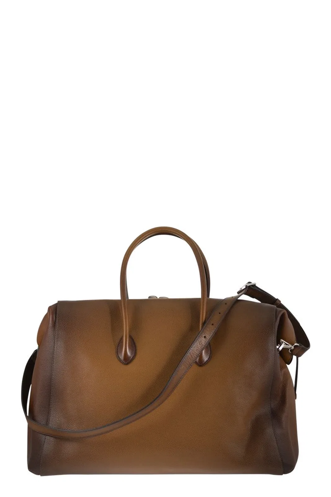 Santoni Leather Holdall With Shaded Finish