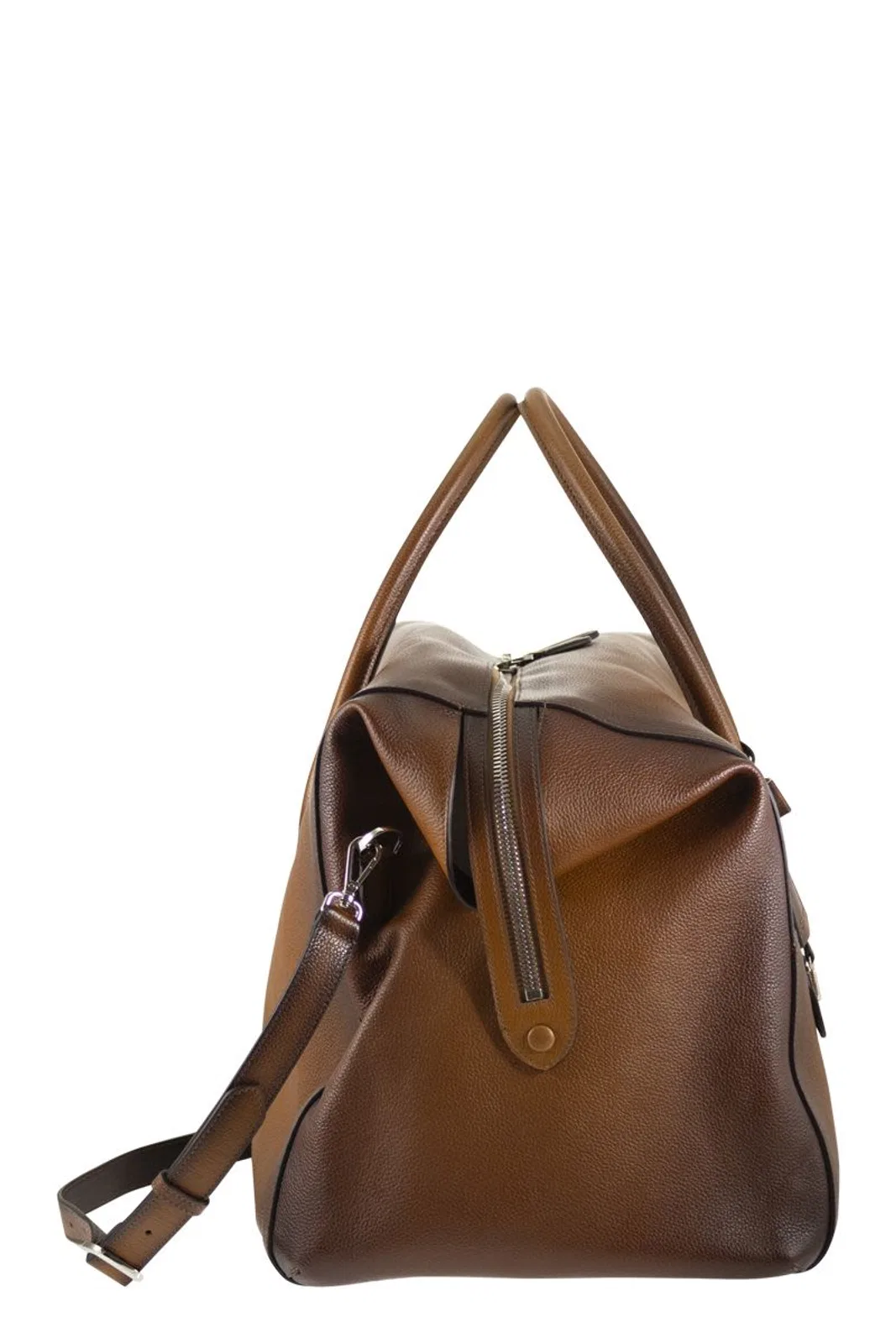 Santoni Leather Holdall With Shaded Finish