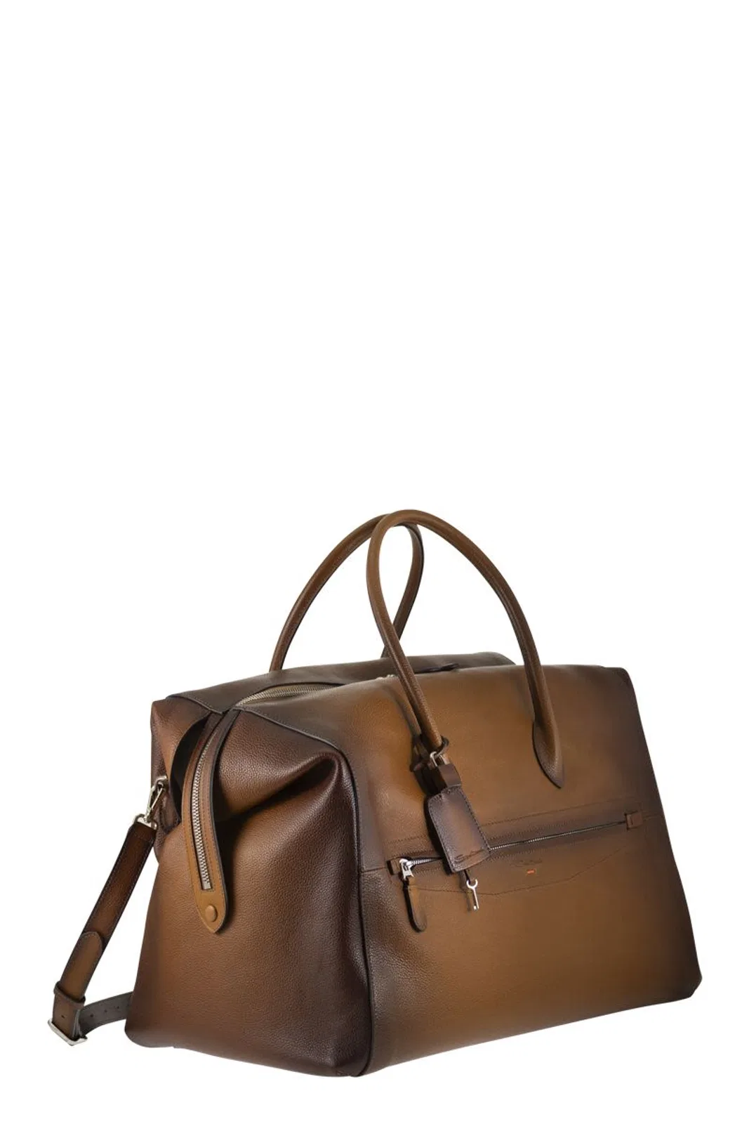 Santoni Leather Holdall With Shaded Finish