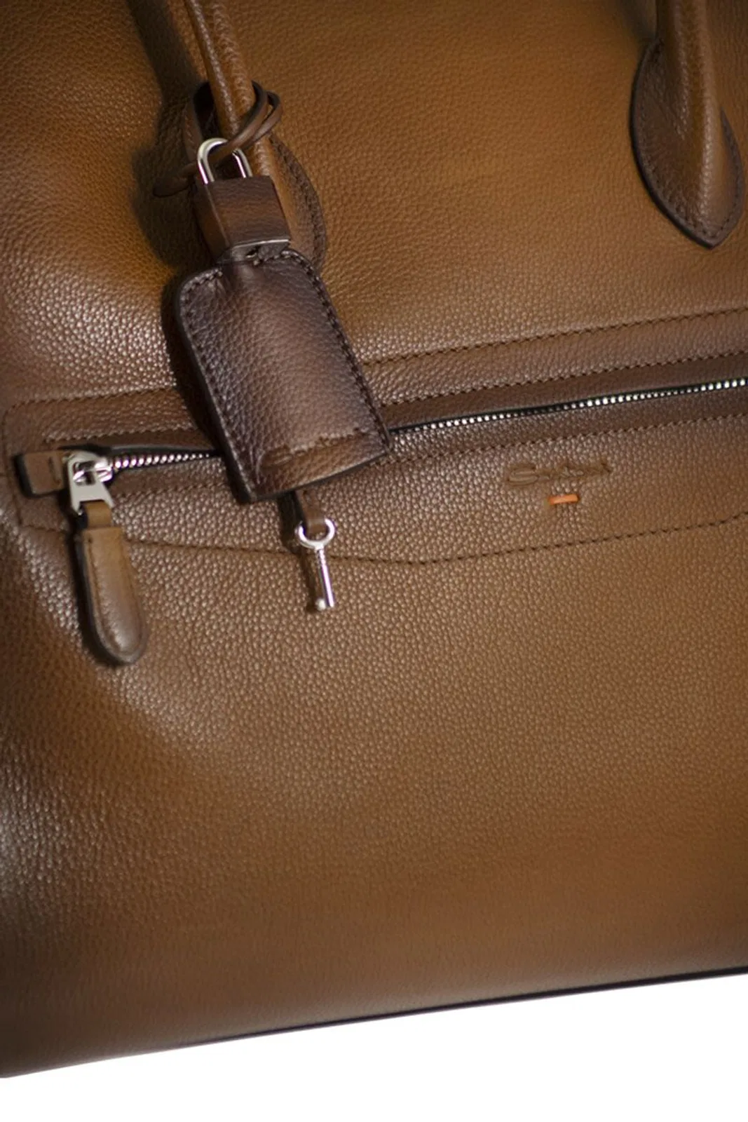 Santoni Leather Holdall With Shaded Finish