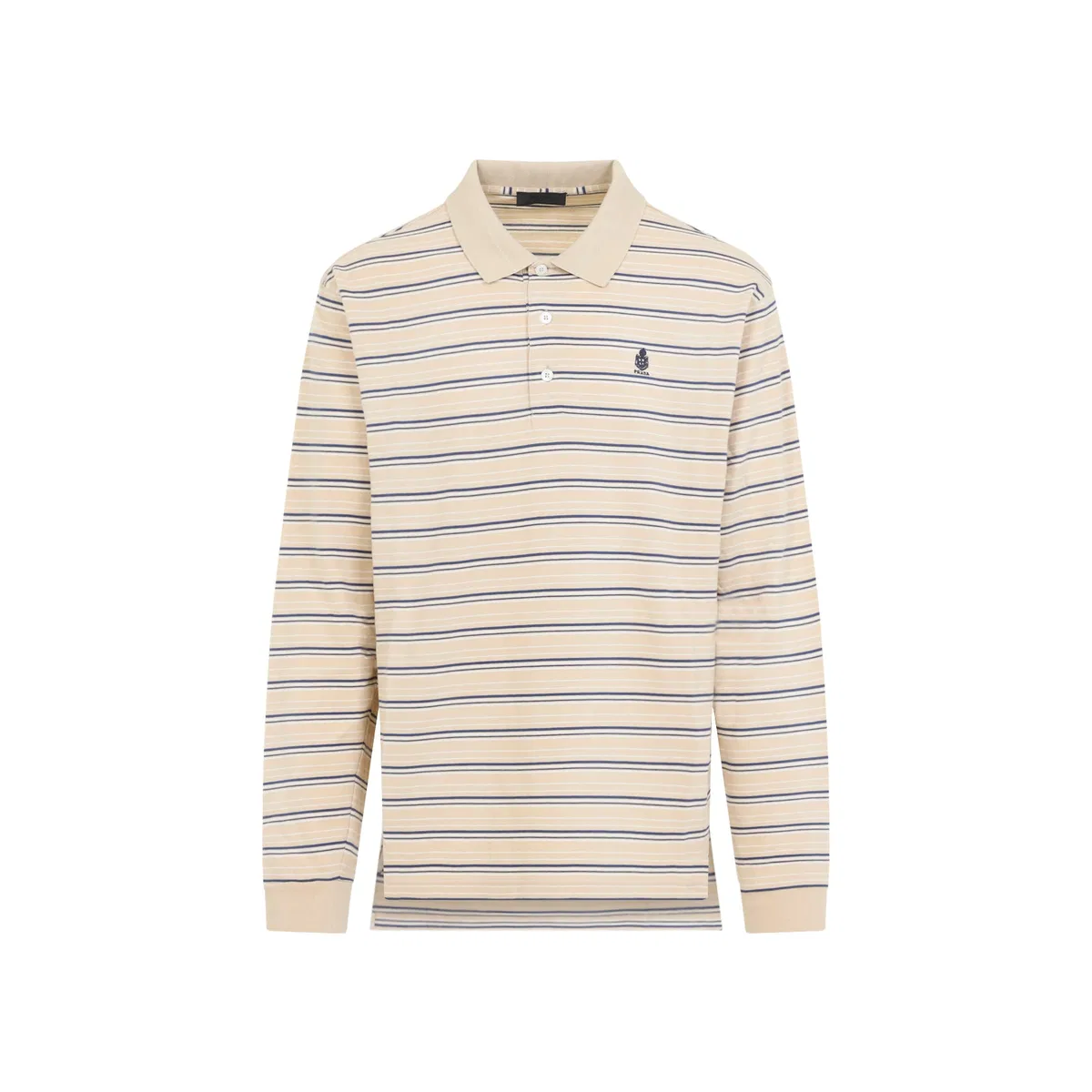 Prada Deserto Royal Striped Piqué Polo