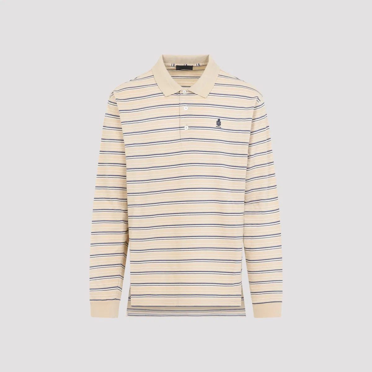 Prada Deserto Royal Striped Piqué Polo