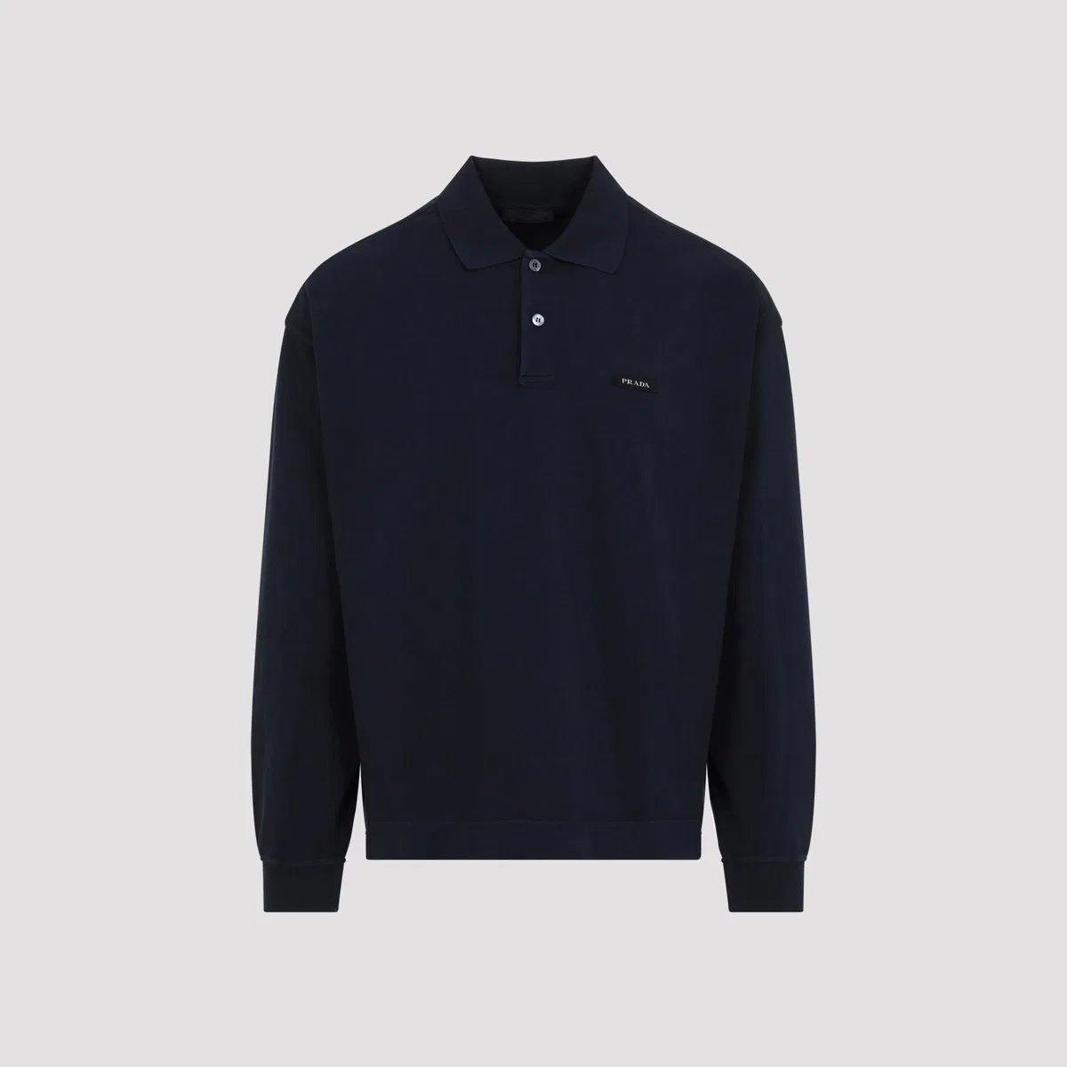 Prada Navy Blue Cotton Polo Shirt