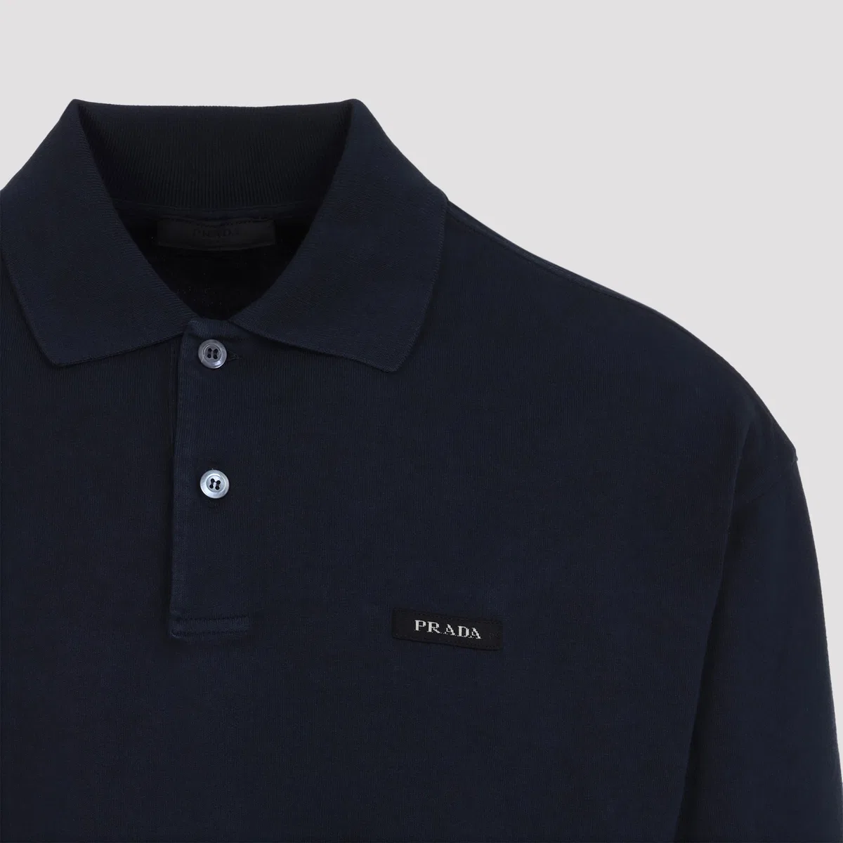 Prada Navy Blue Cotton Polo Shirt