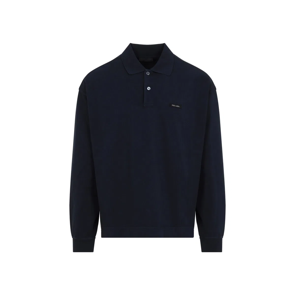 Prada Navy Blue Cotton Polo Shirt