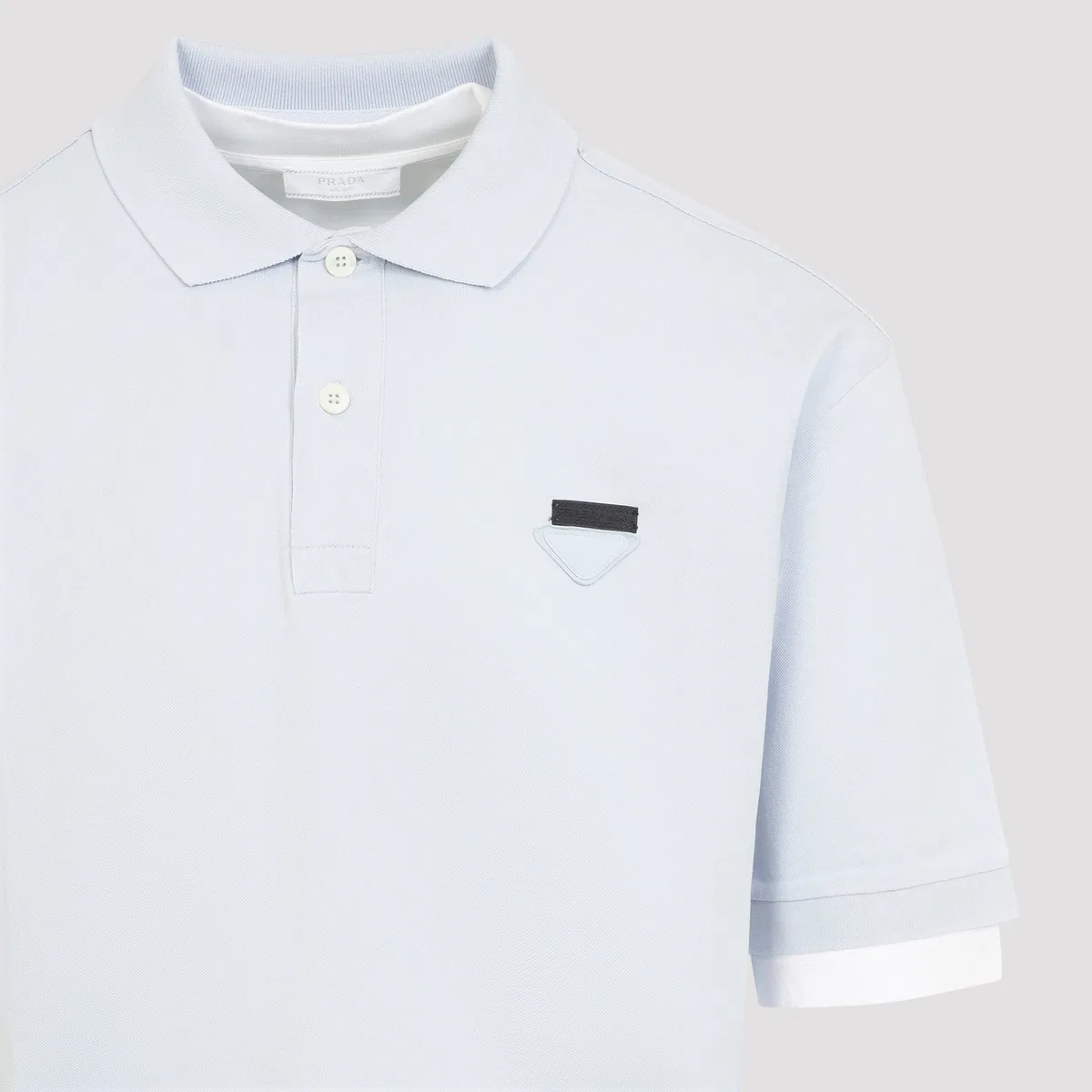 Prada Light Blue Cotton Polo