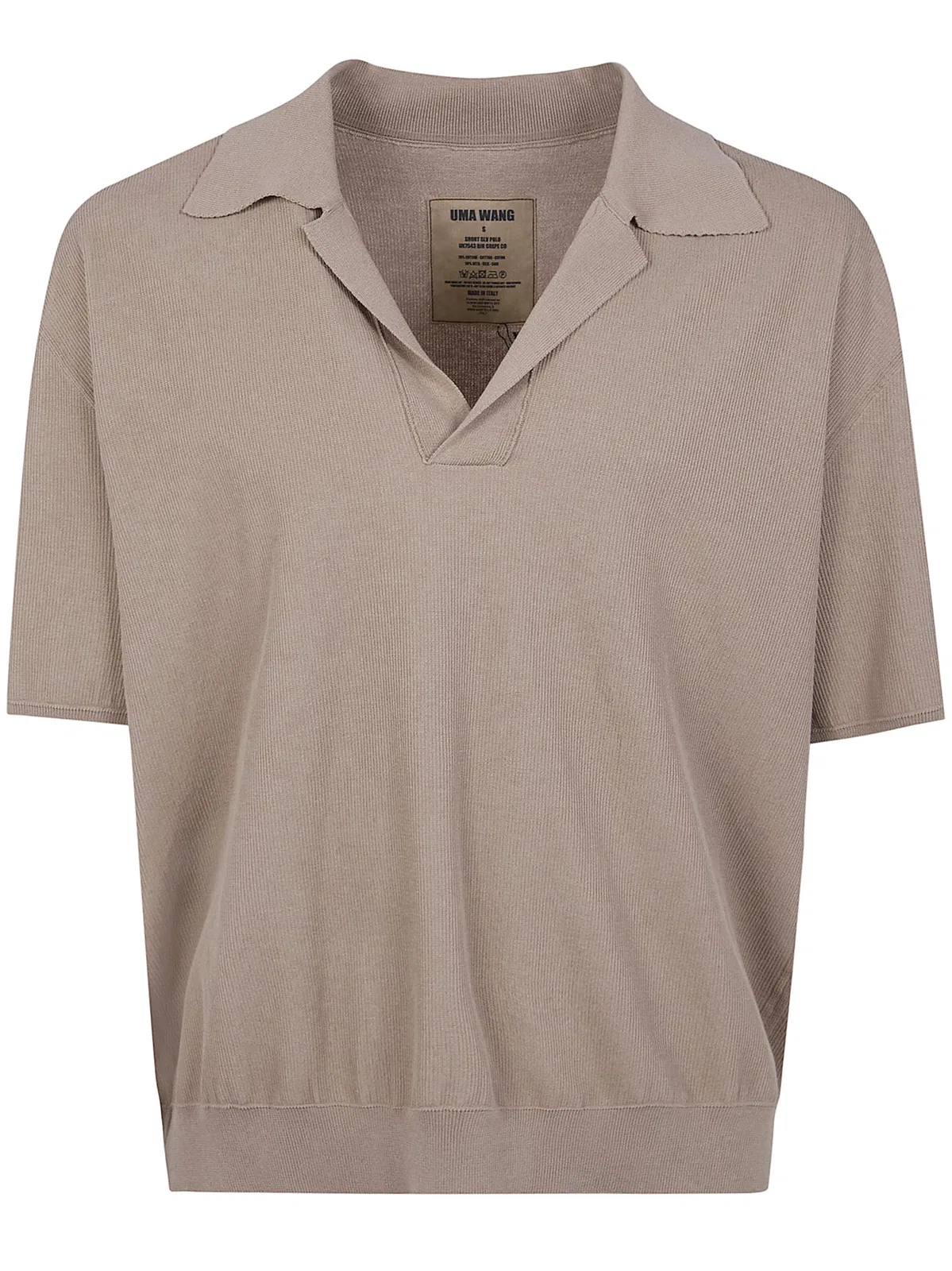 Uma Wang Short "Rib Crepe" Polo