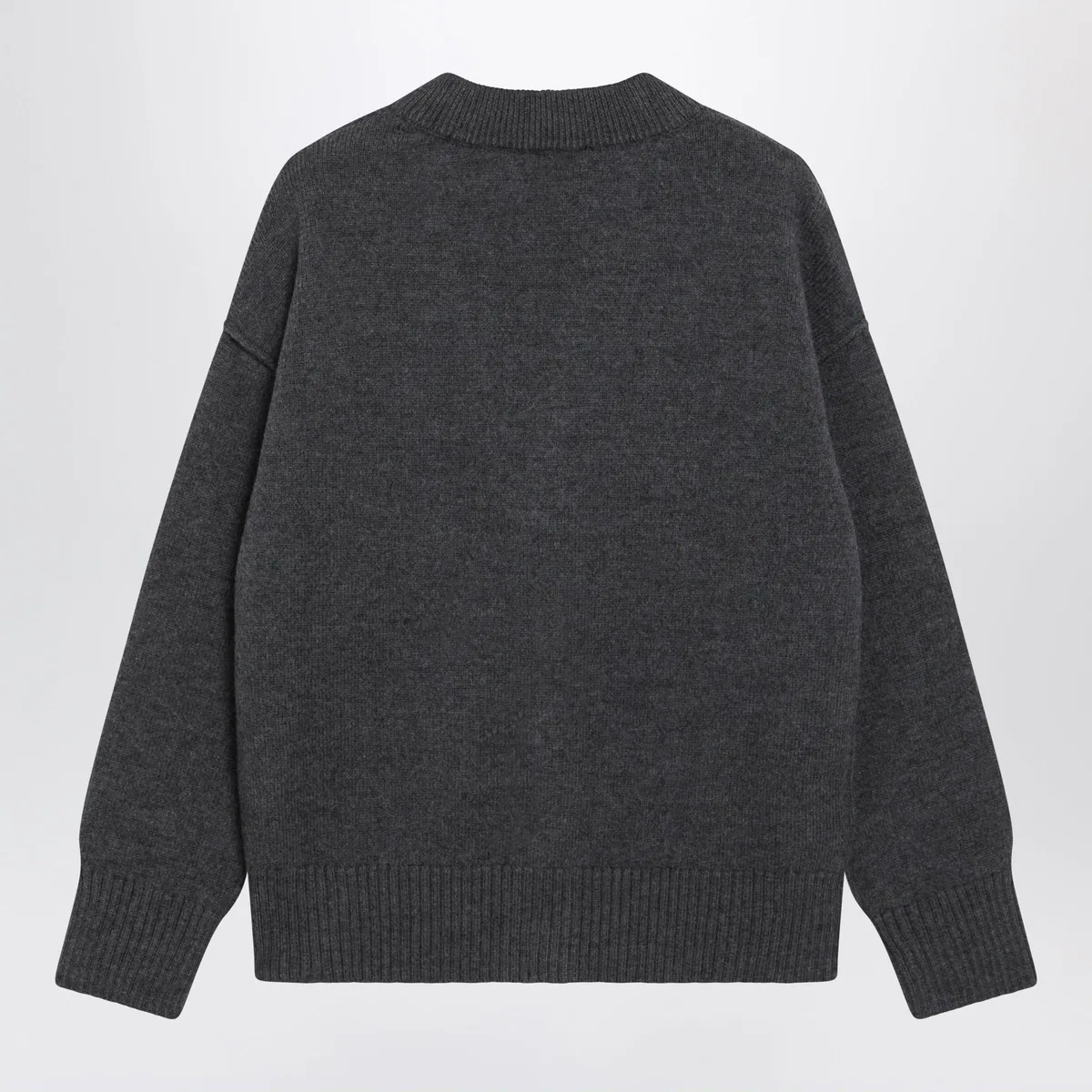 Ami paris Ami De Coeur Cardigan In Grey Mélange Me