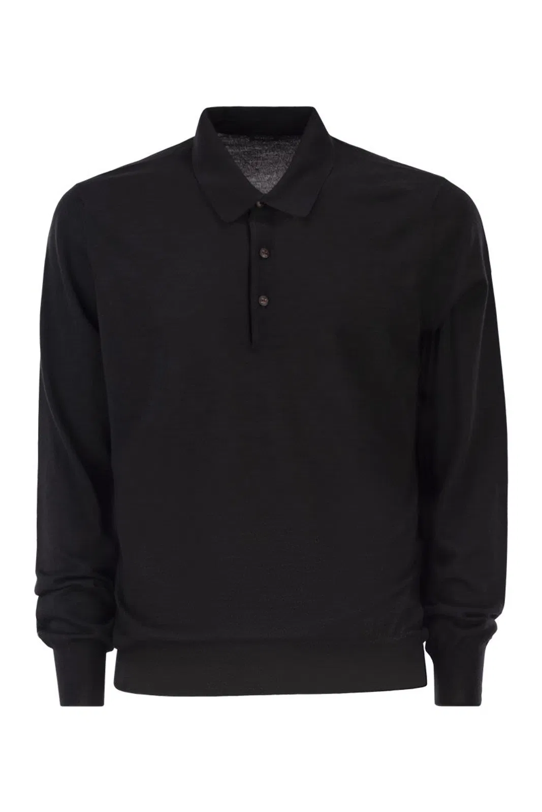 Kiton Long-Sleeved Wool Polo Shirt