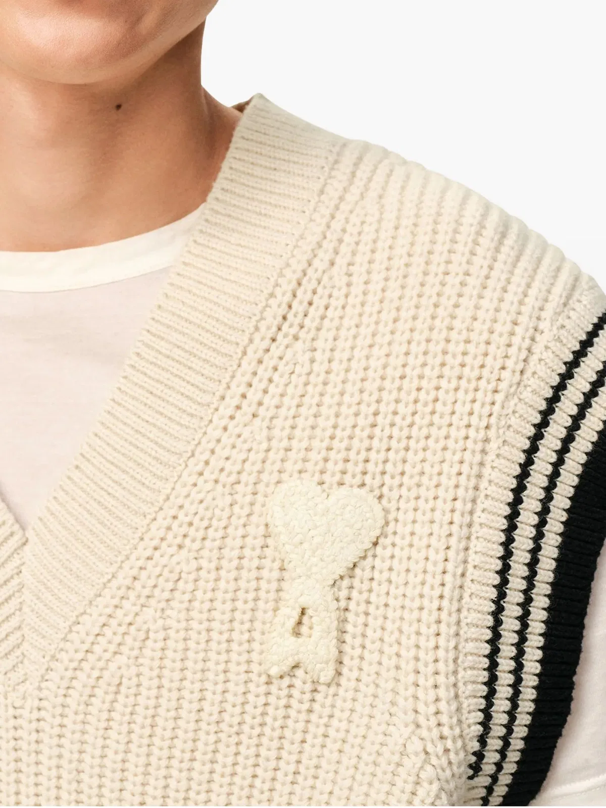 Ami paris V Neck Sleeveless Sweater