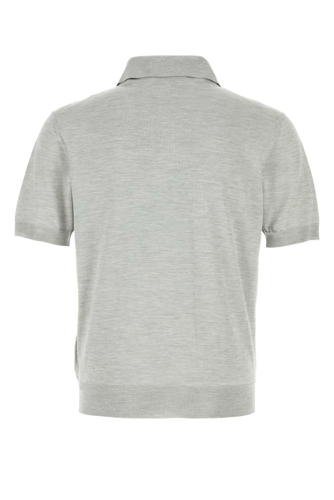 Prada Grey Silk Polo Shirt